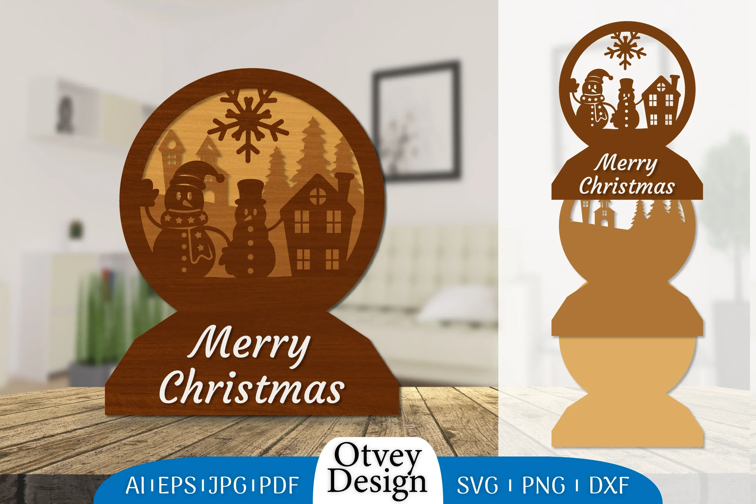 Christmas Snowman Layered Lasercut SVG Bundle