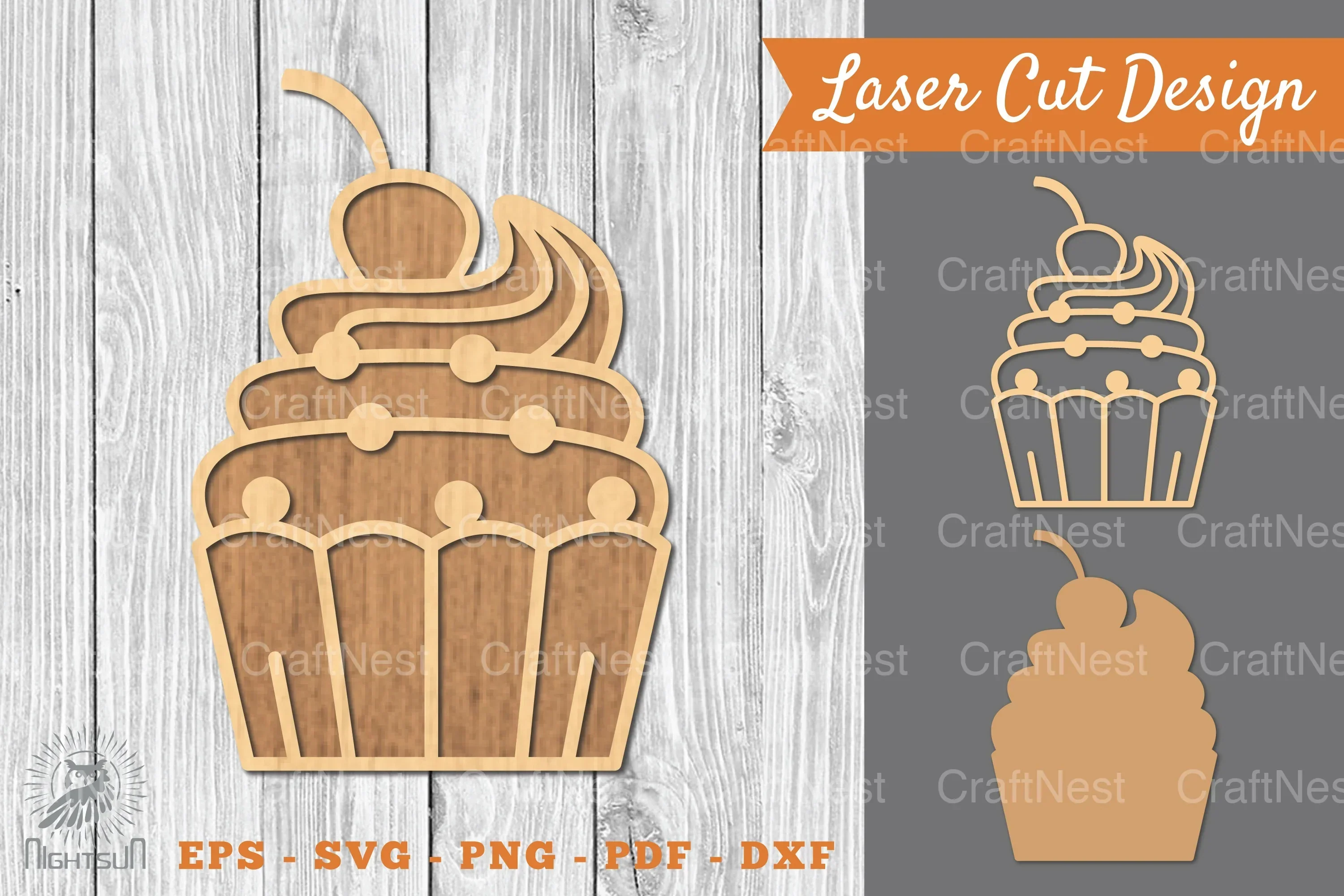 1876 Cupcake Laser Cut Decoration Clipart Bundle