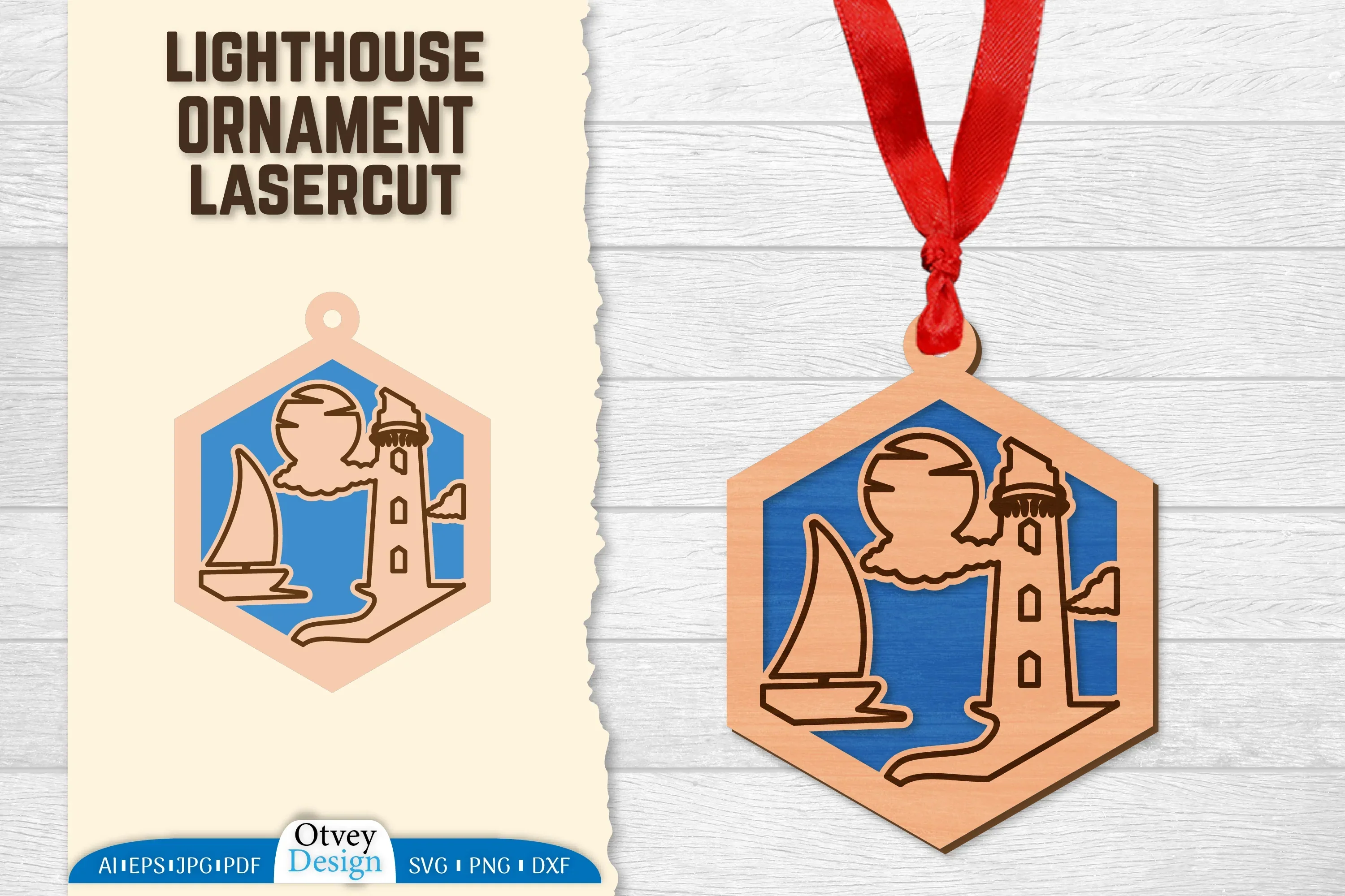 Lighthouse Lasercut Ornament SVG Bundle