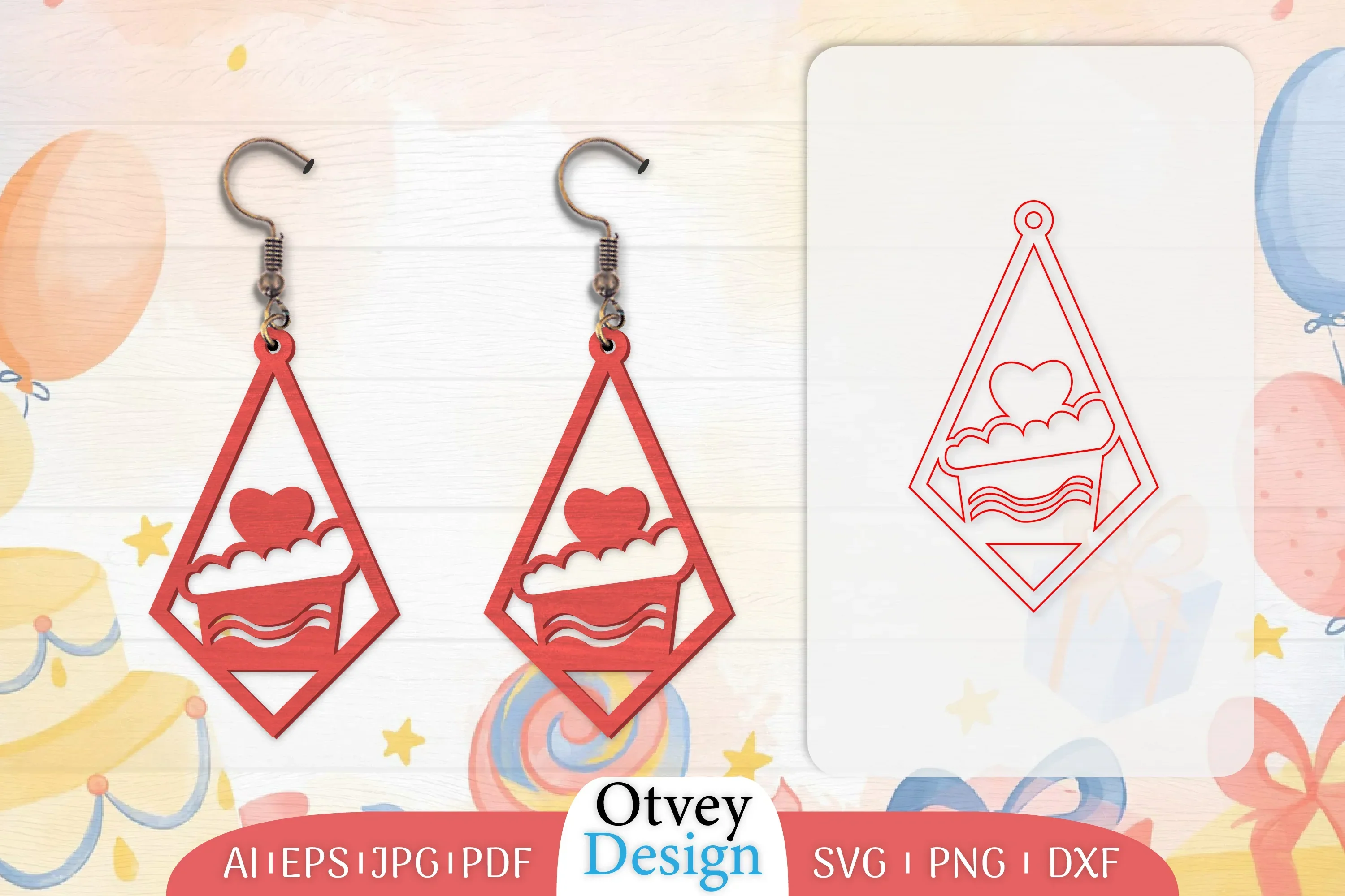 Birthday Earrings Lasercut SVG Bundle