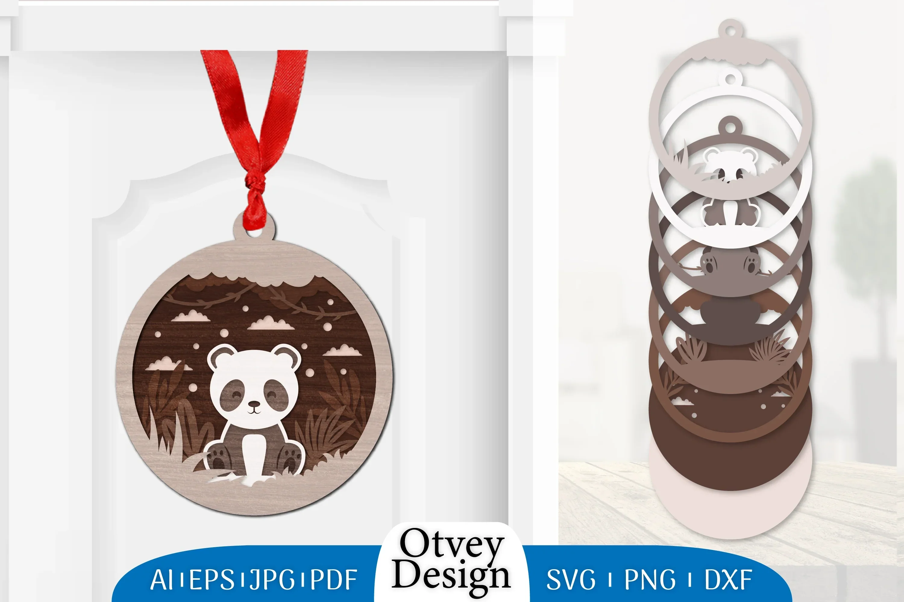 3D Animal Ornament Layered Lasercut SVG Bundle