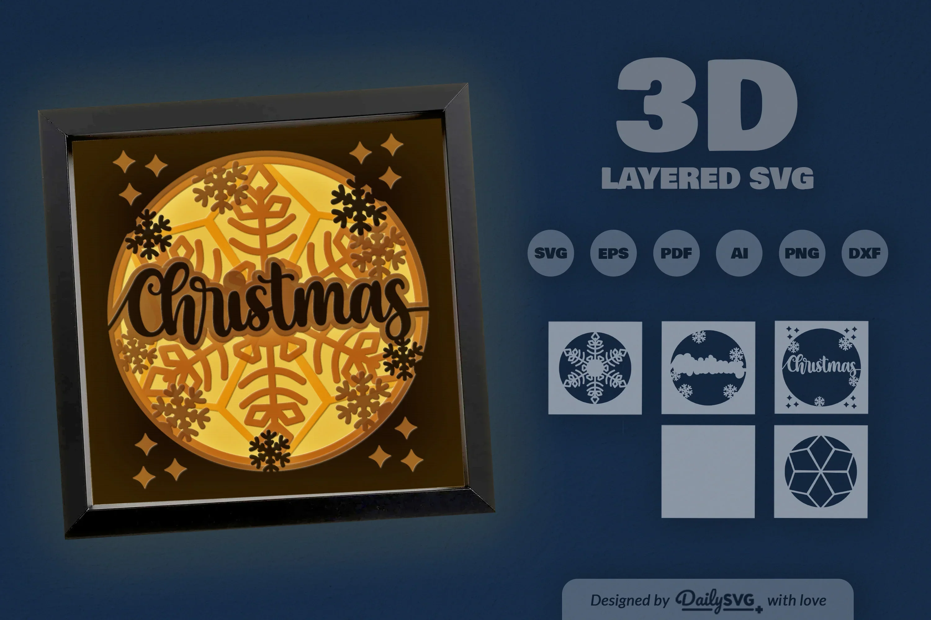 3D Christmas Papercut SVG Bundle - Image 3