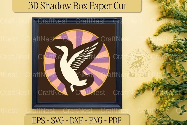 3D Duck Layered Paper Cut Clipart Bundle