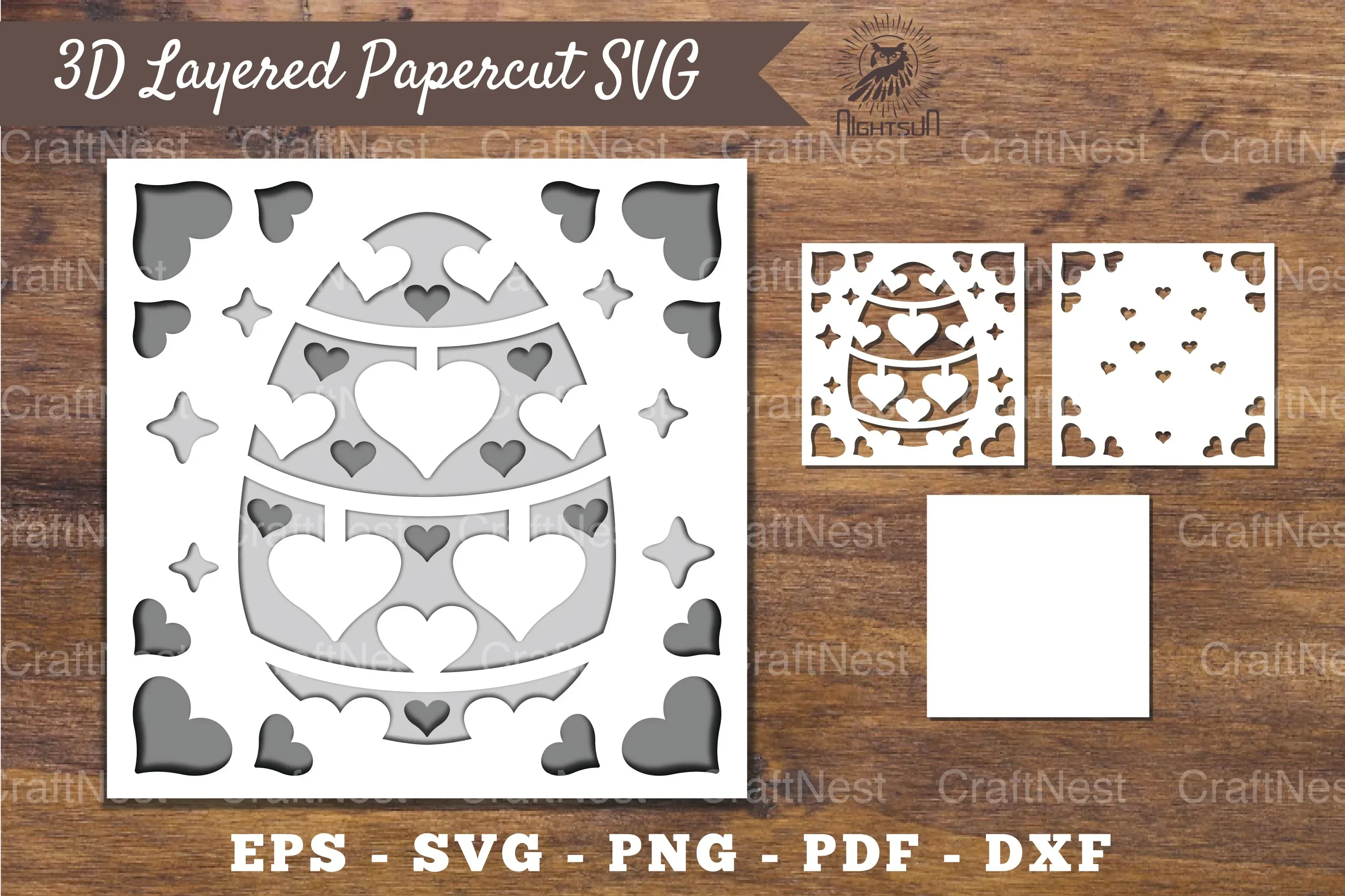 3D Easter Egg Layered Papercut SVG Bundle