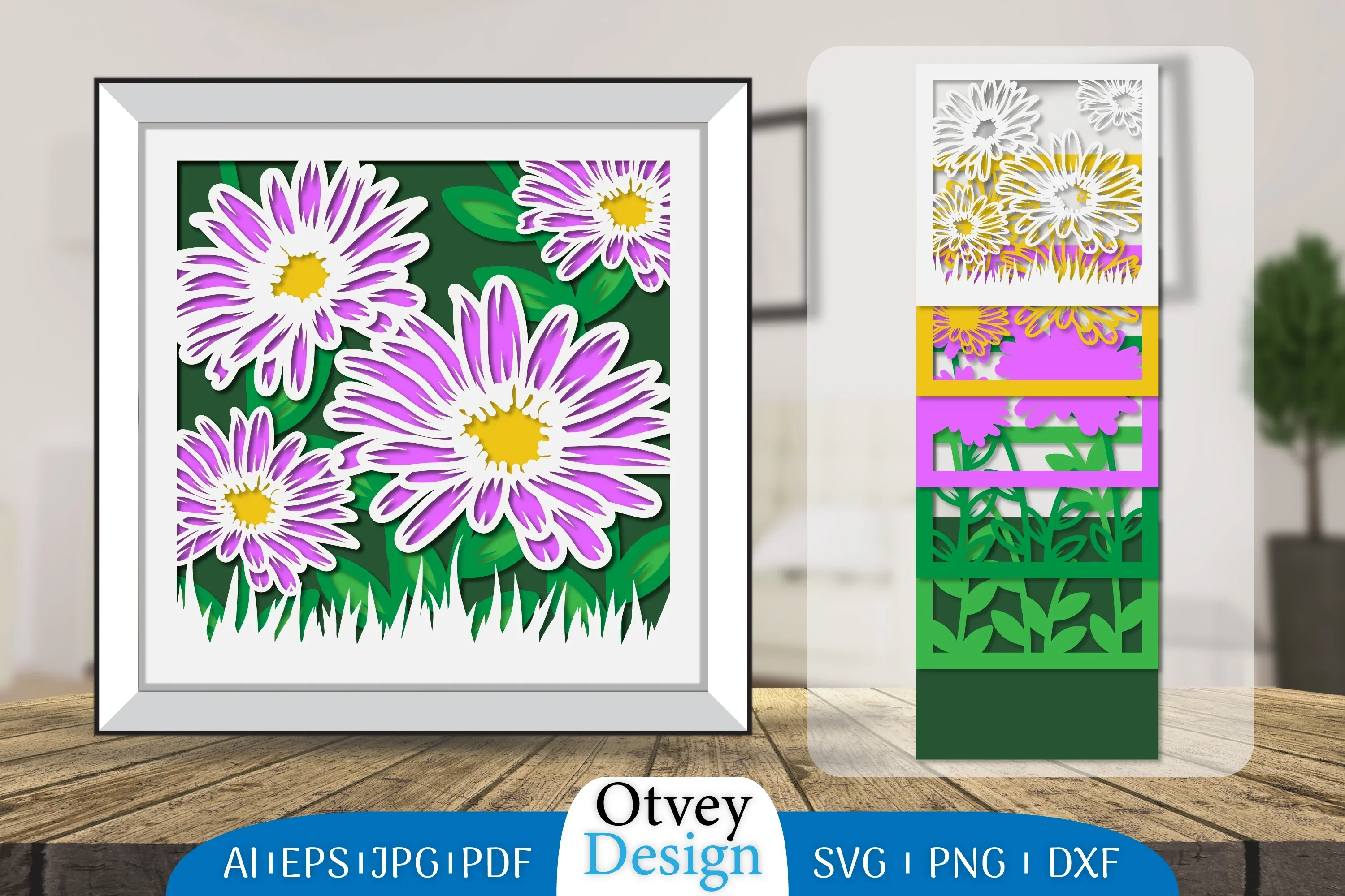 3D Layered Flower Papercut SVG Bundle