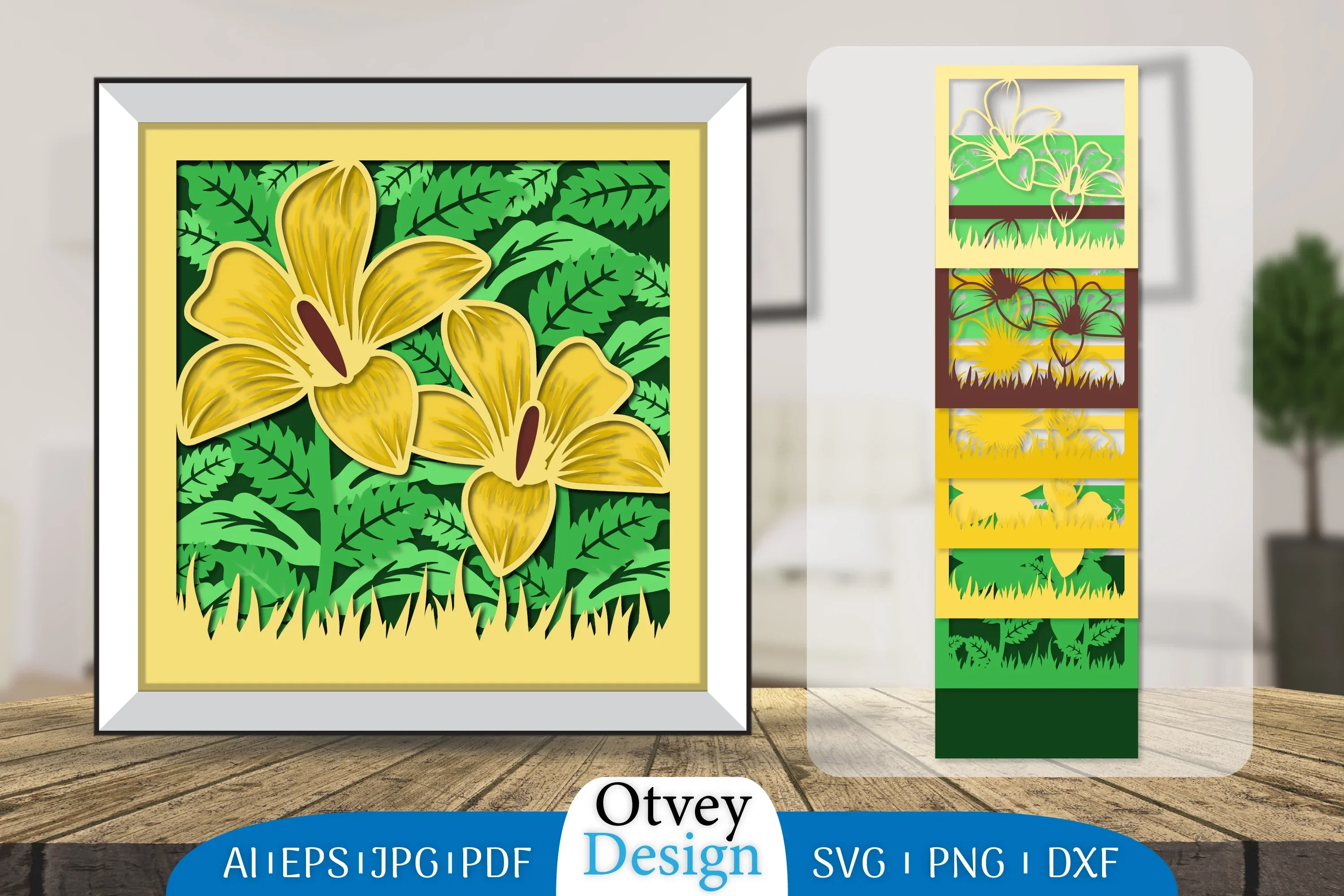 3D Layered Flower Papercut SVG Bundle