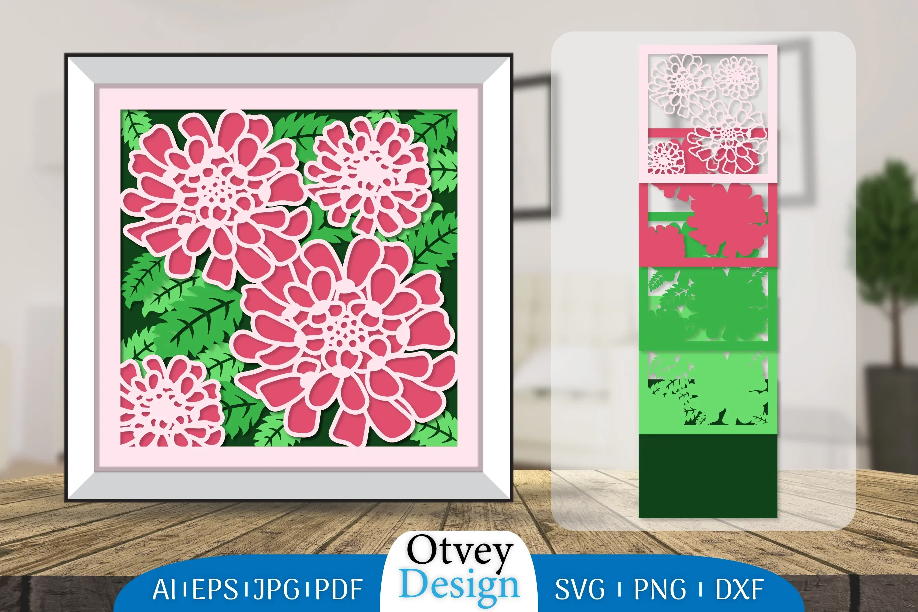 3D Layered Flower Papercut SVG Bundle