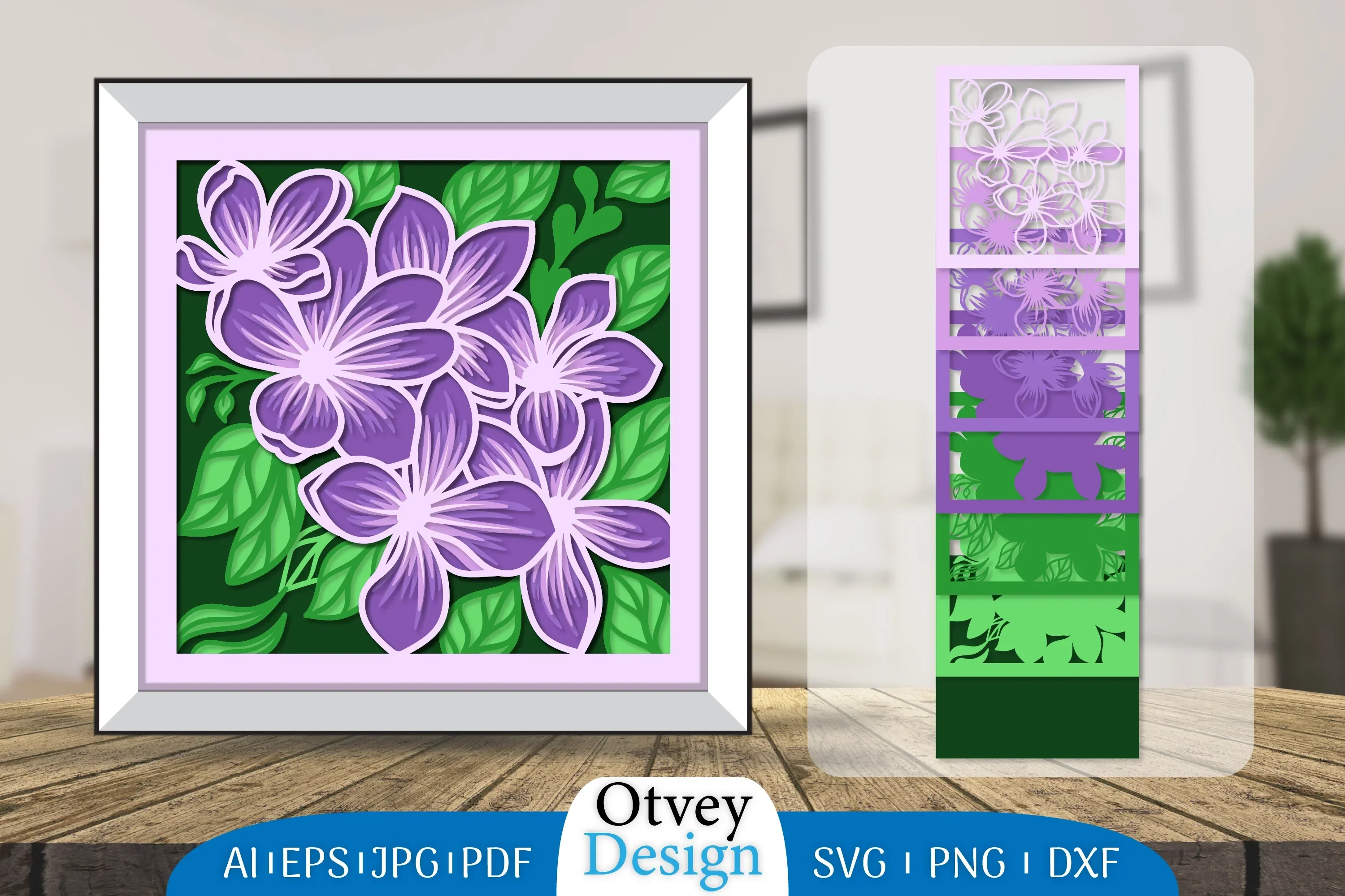 3D Layered Flower Papercut SVG Bundle
