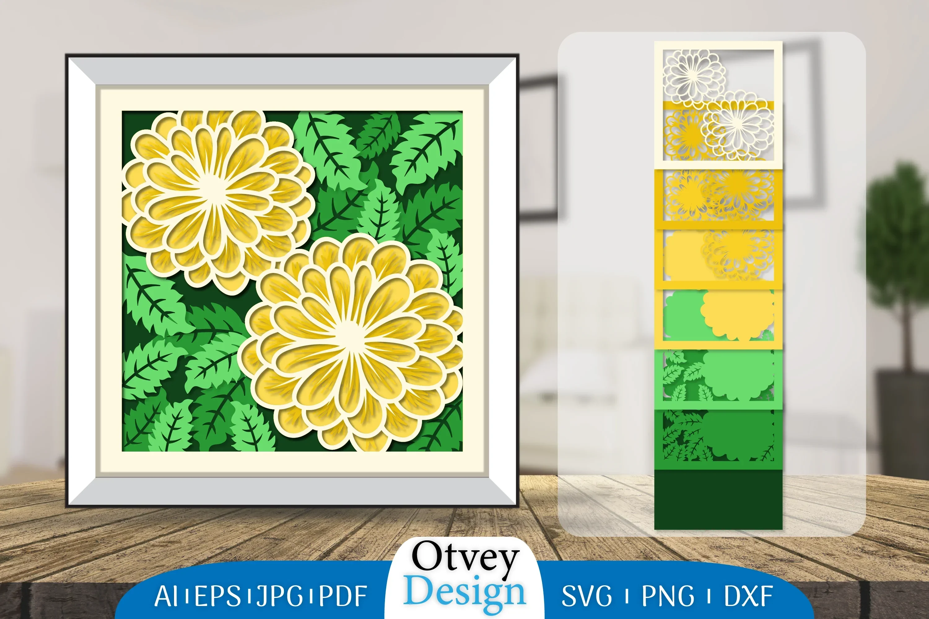 3D Layered Flower Papercut SVG Bundle