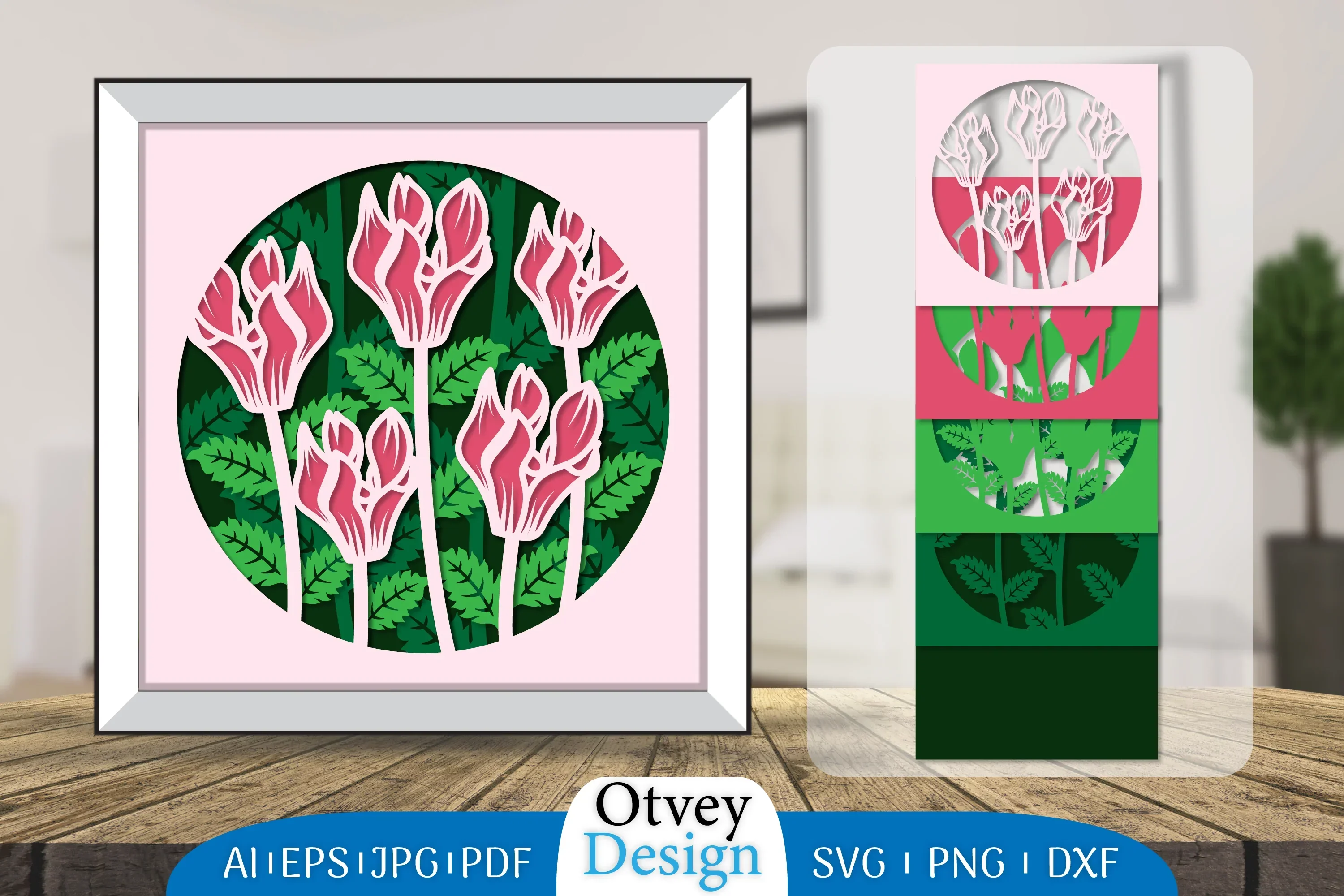 3D Layered Flower Papercut SVG Bundle