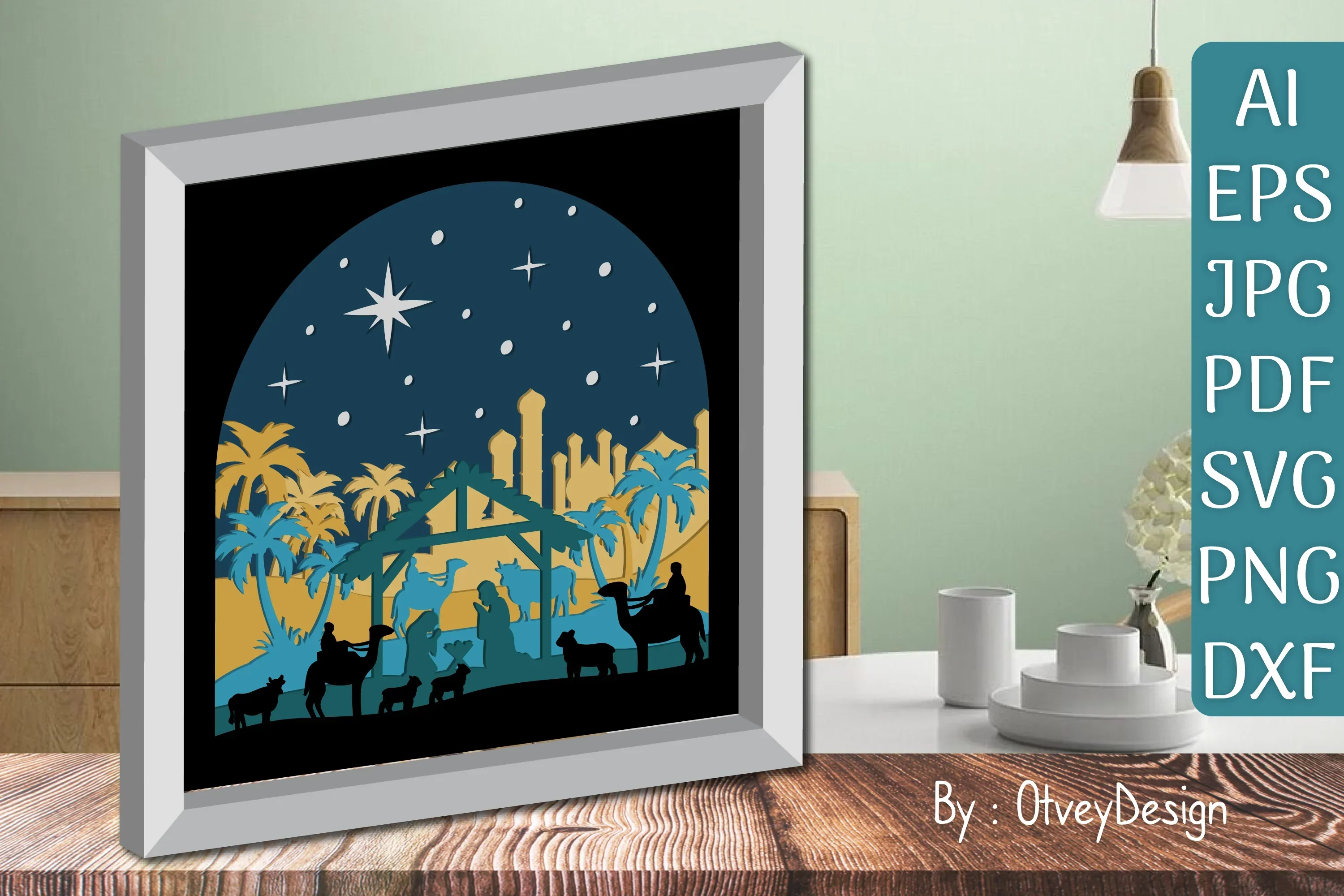 3D Nativity Scene Christmas Layered Papercut SVG Bundle - Image 2