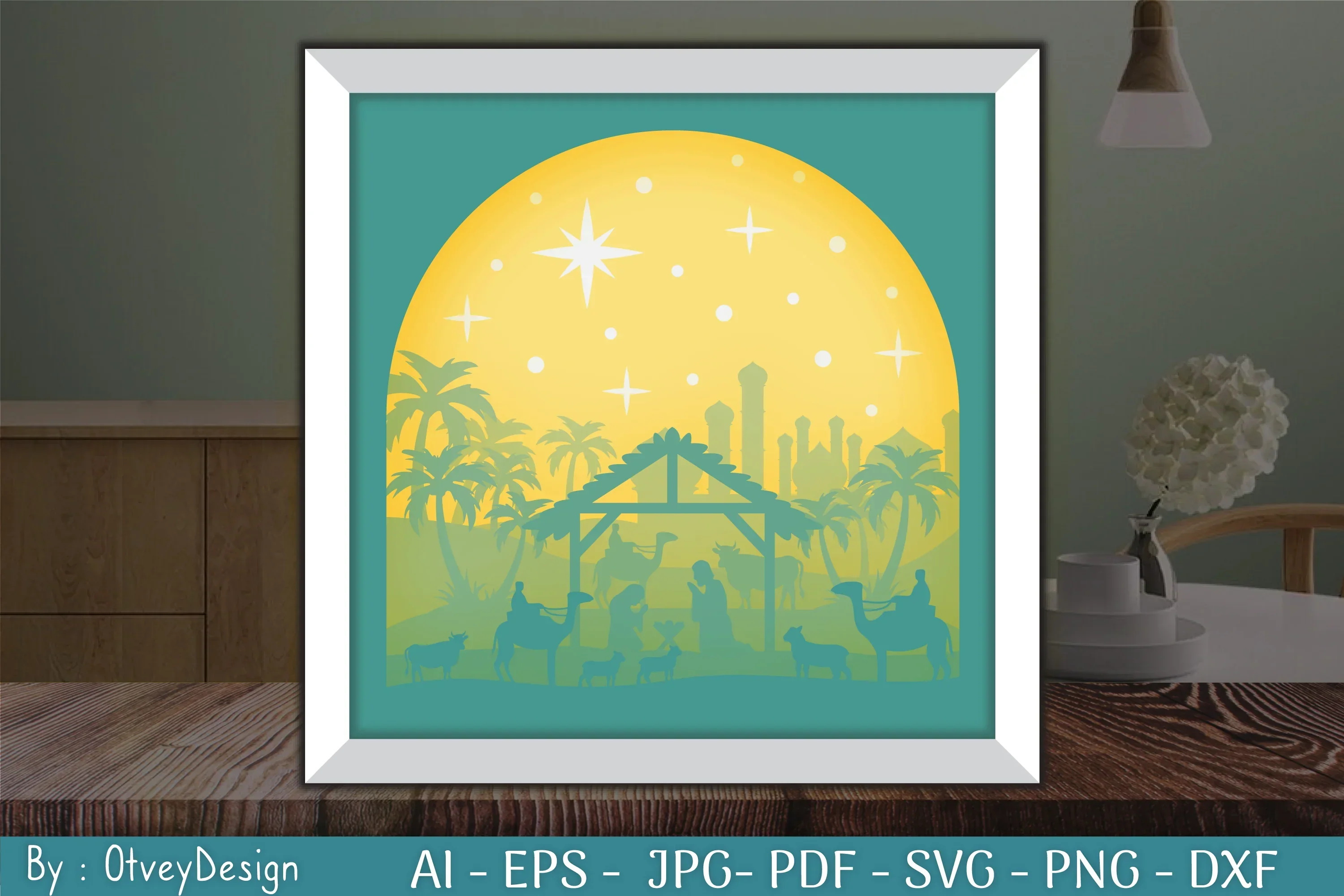 3D Nativity Scene Christmas Layered Papercut SVG Bundle - Image 4