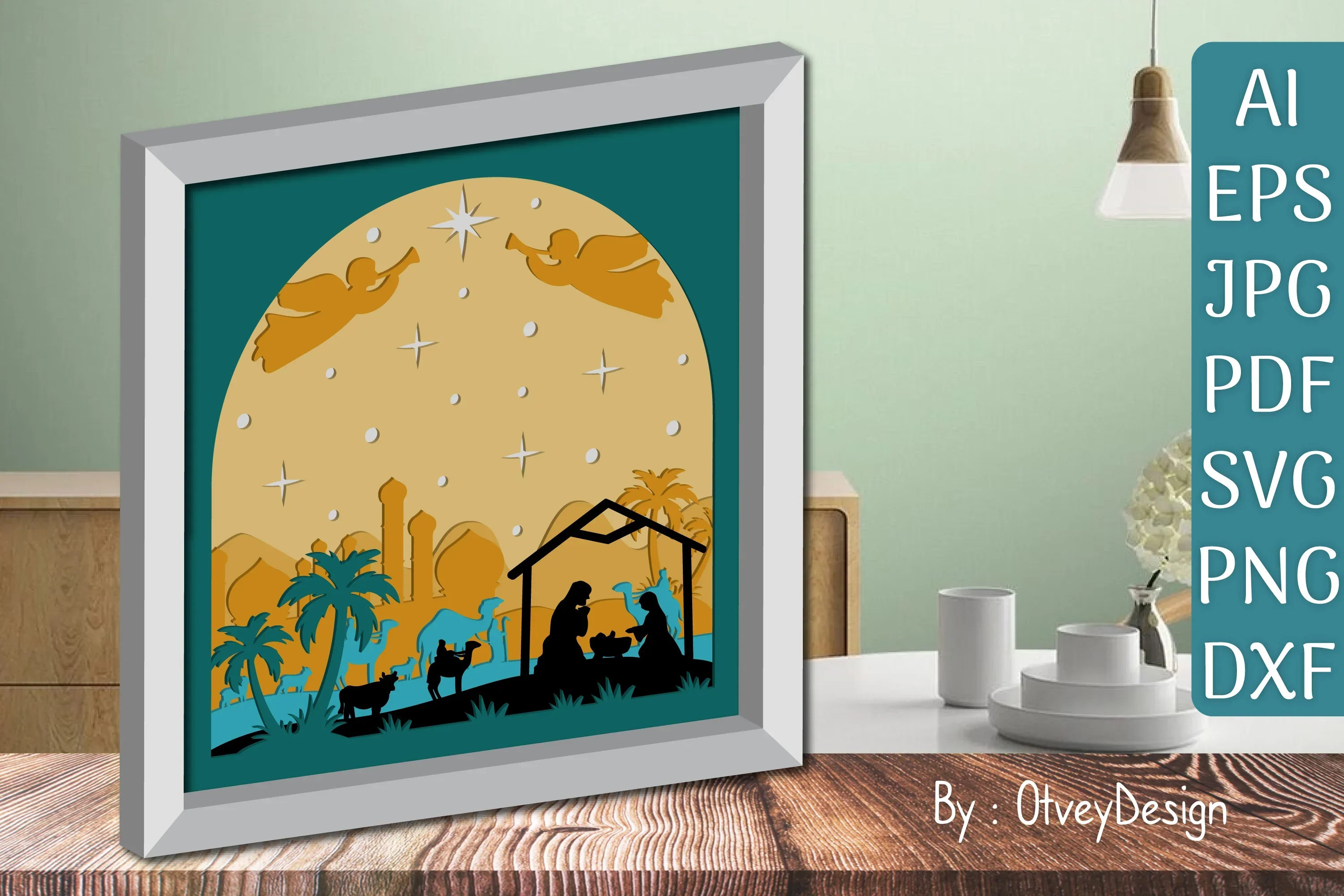 3D Nativity Scene Christmas Layered Papercut SVG Bundle - Image 3