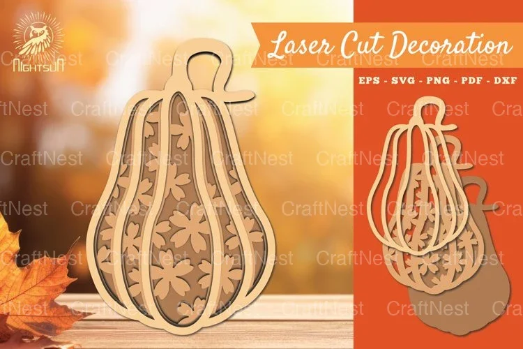 3D Pumpkin Flowers Lasercut SVG Bundle