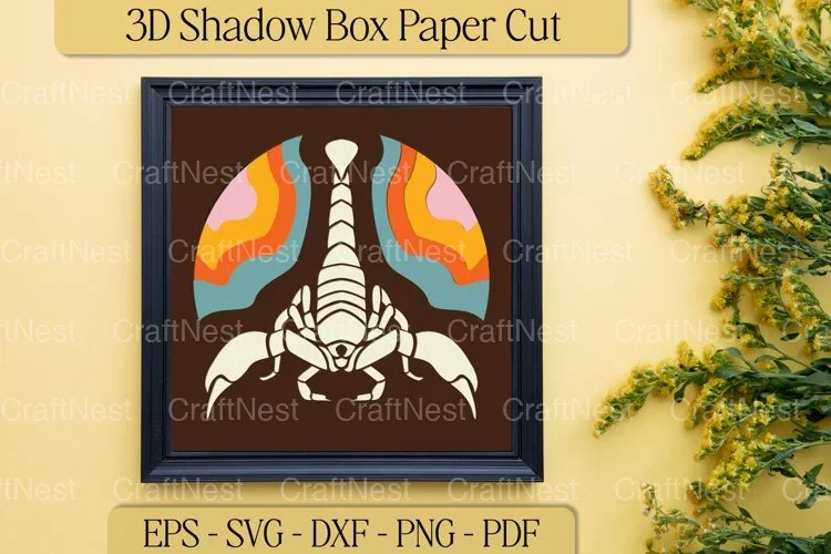 3D Scorpion Layered Paper Cut Clipart Bundle