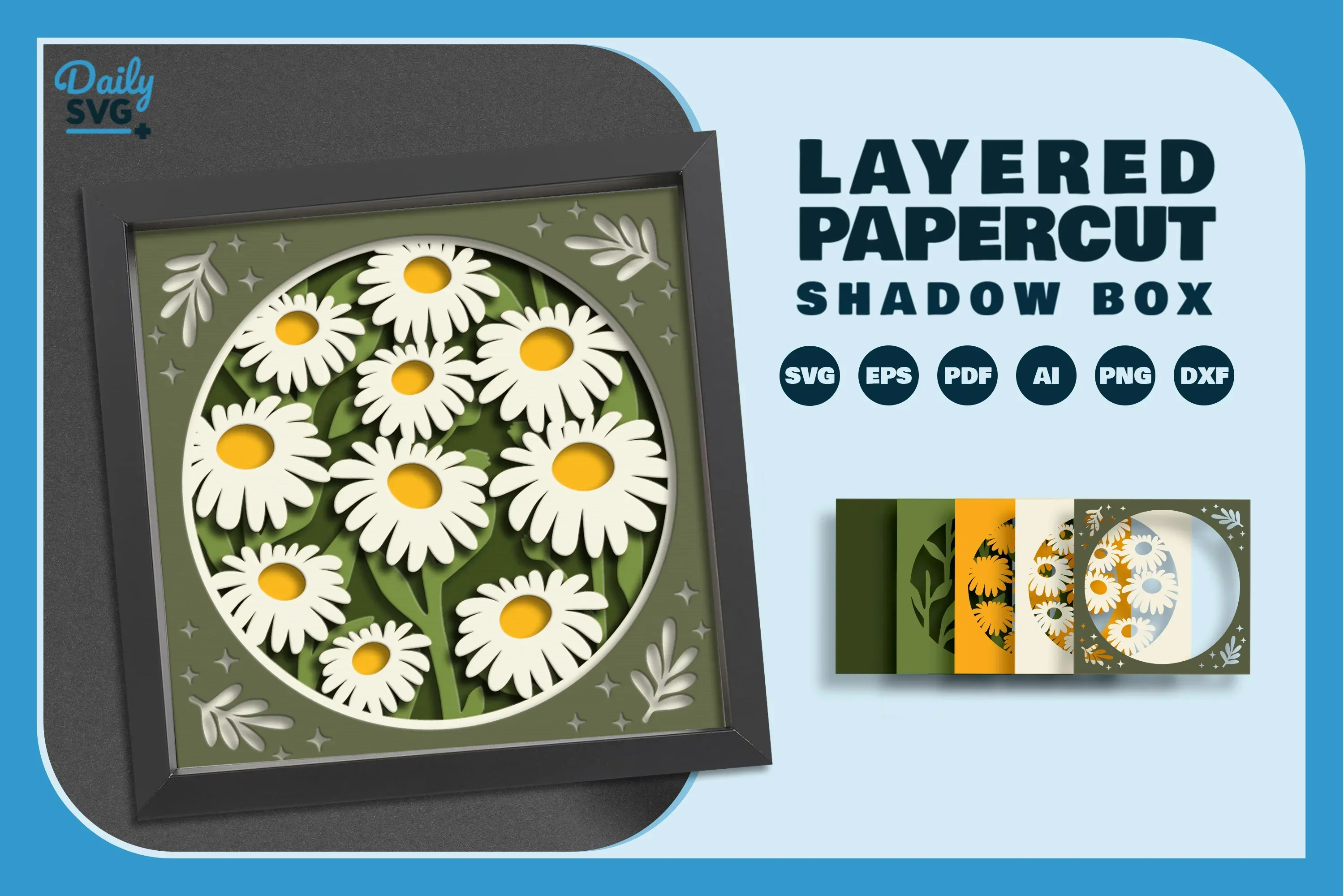 3D Shadow Box Flower Papercut SVG Bundle - Image 2