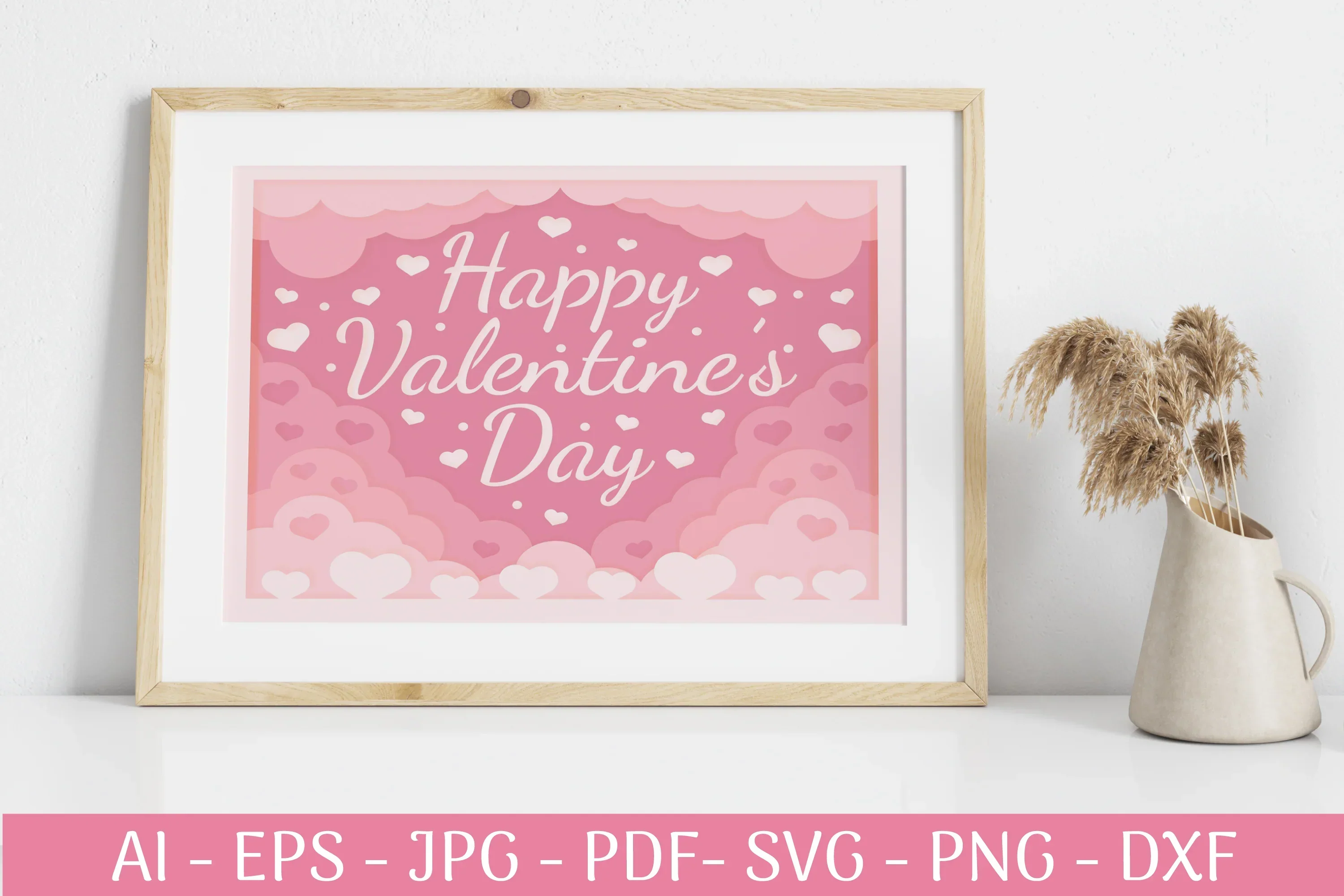 3D Shadow Box Valentine's Layered Papercut SVG Bundle - Image 3