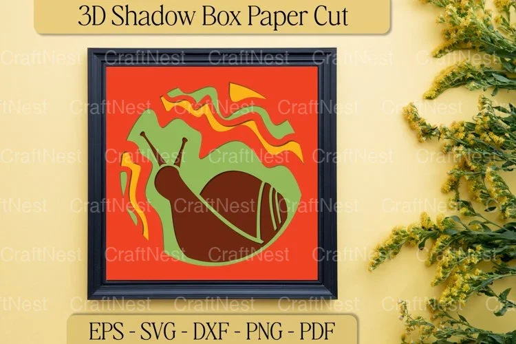 3D Snail Layered Paper Cut Clipart Bundle