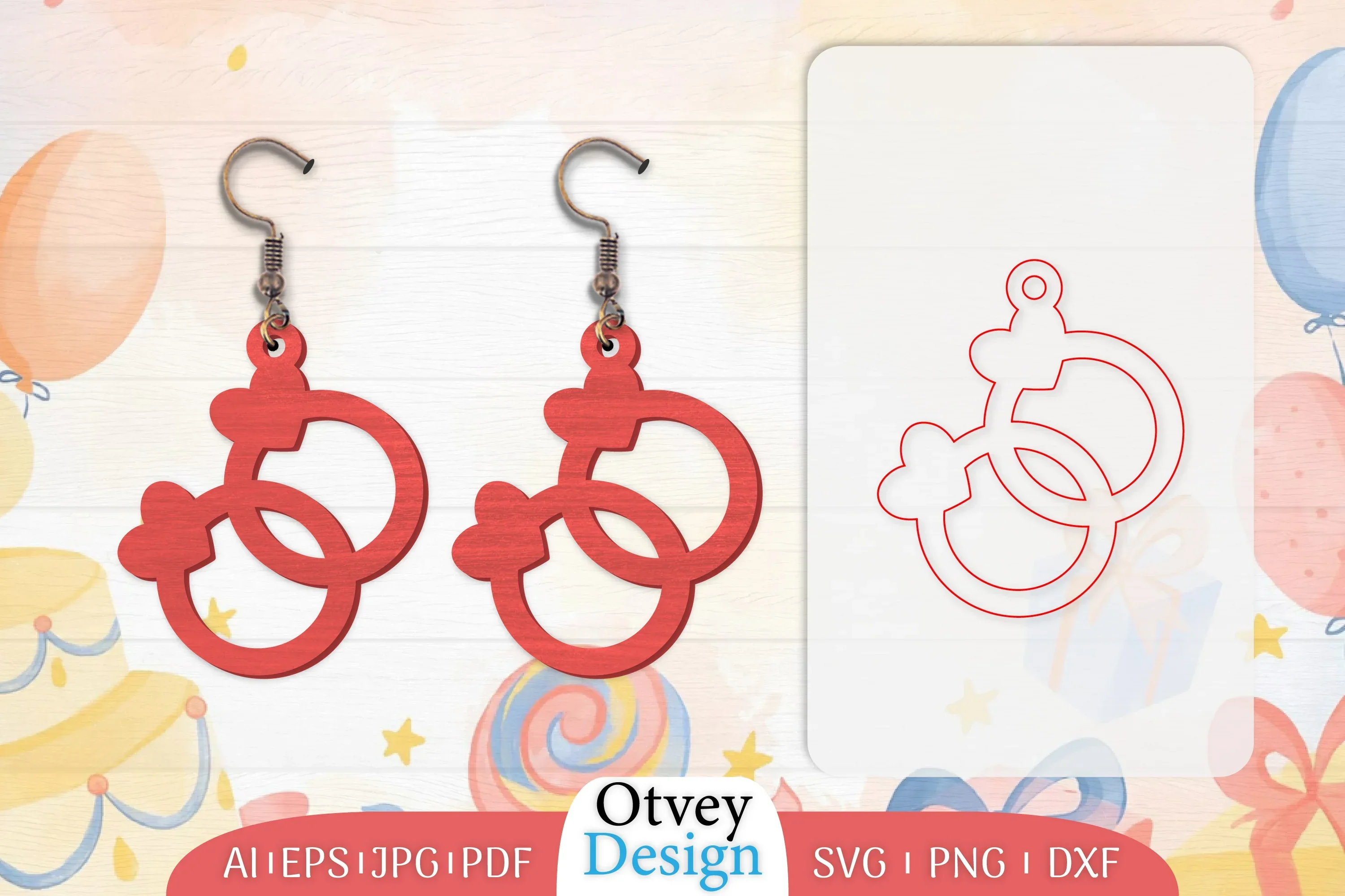 44th Birthday Earrings Lasercut SVG Bundle