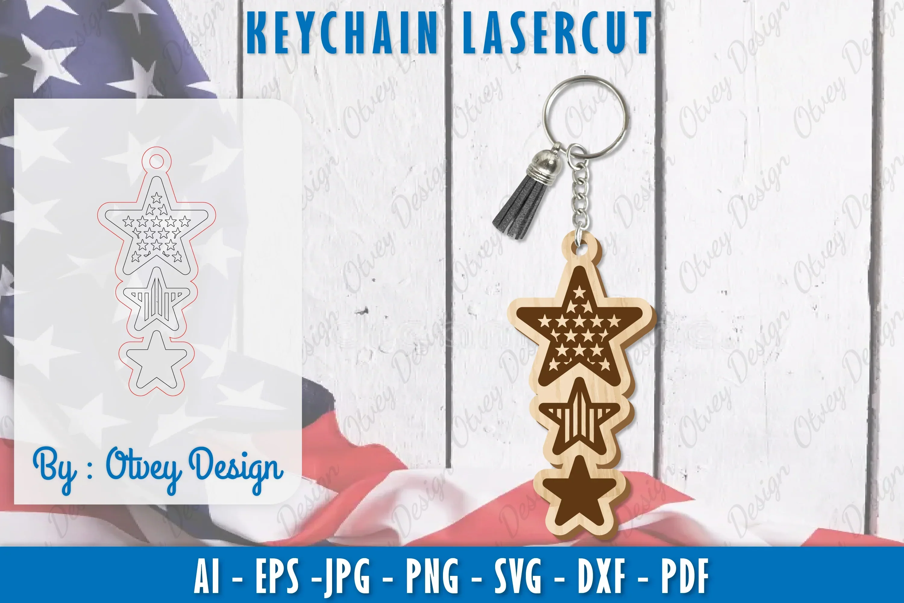 4th of July Keychain SVG Bundle