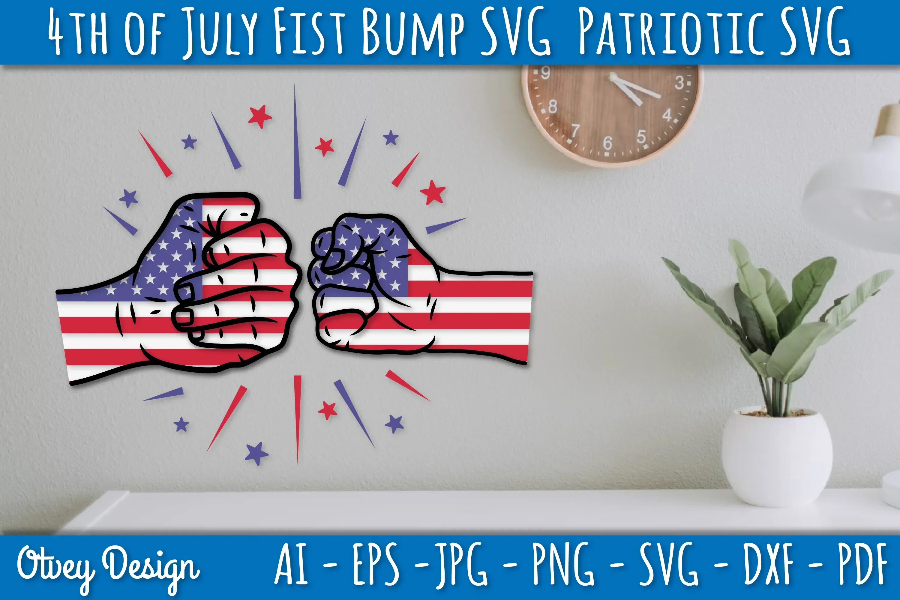 4th of July Patriotic Fist Bump SVG Bundle - Image 3