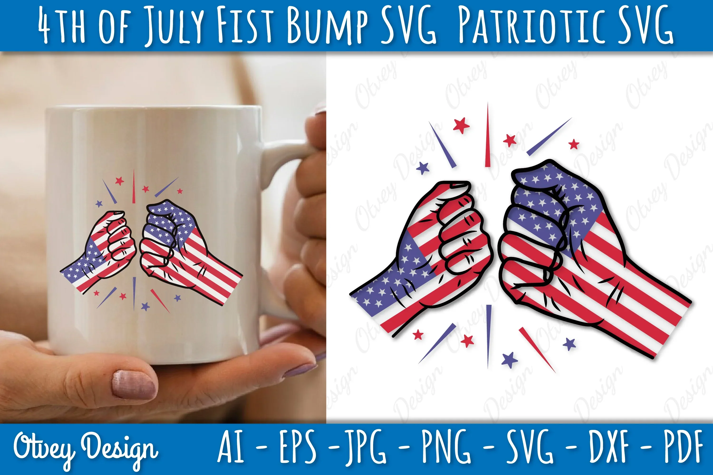 4th of July Patriotic Fist Bump SVG Bundle - Image 3