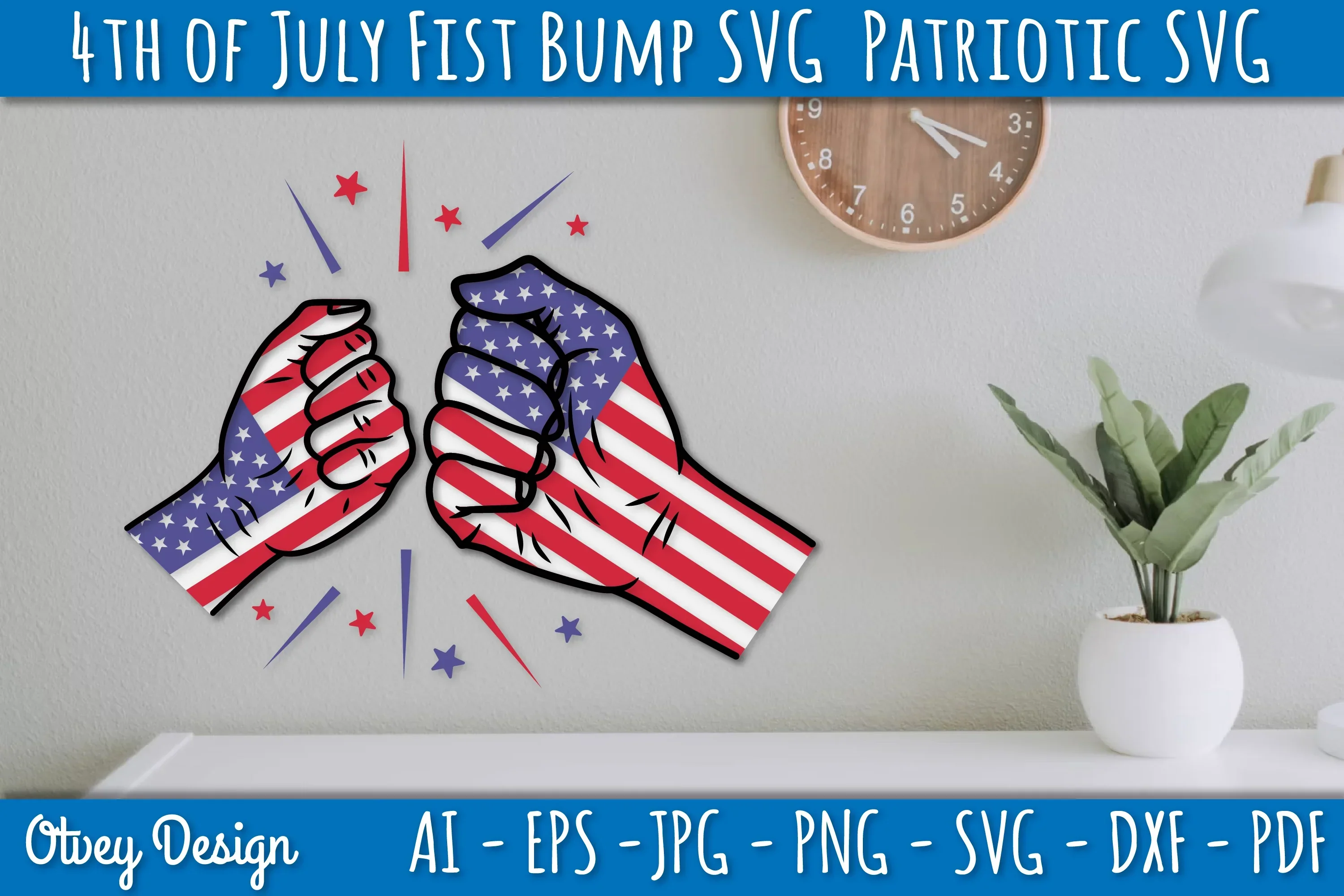 4th of July Patriotic Fist Bump SVG Bundle - Image 4
