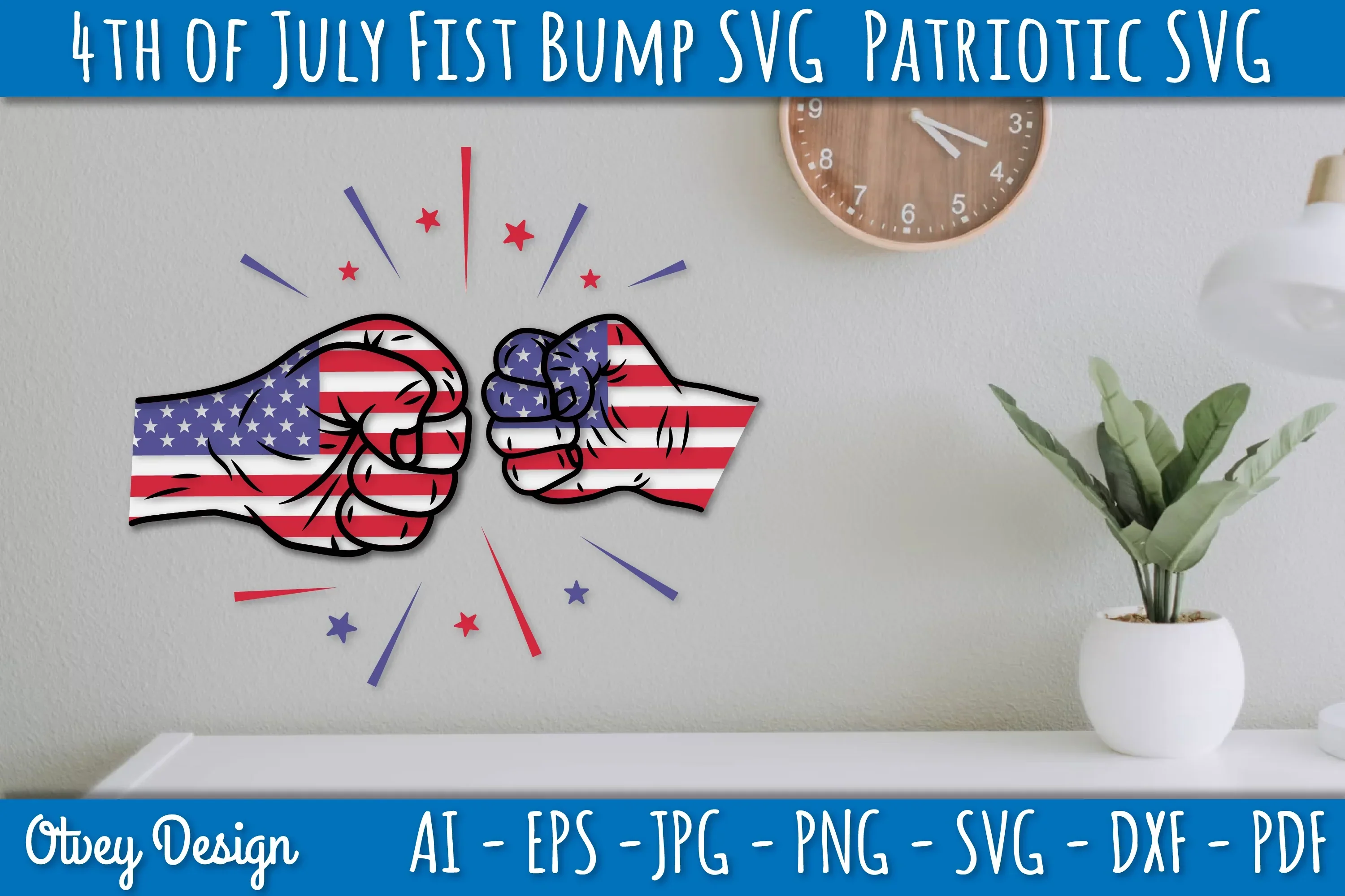 4th of July Patriotic Fist Bump SVG Bundle - Image 4