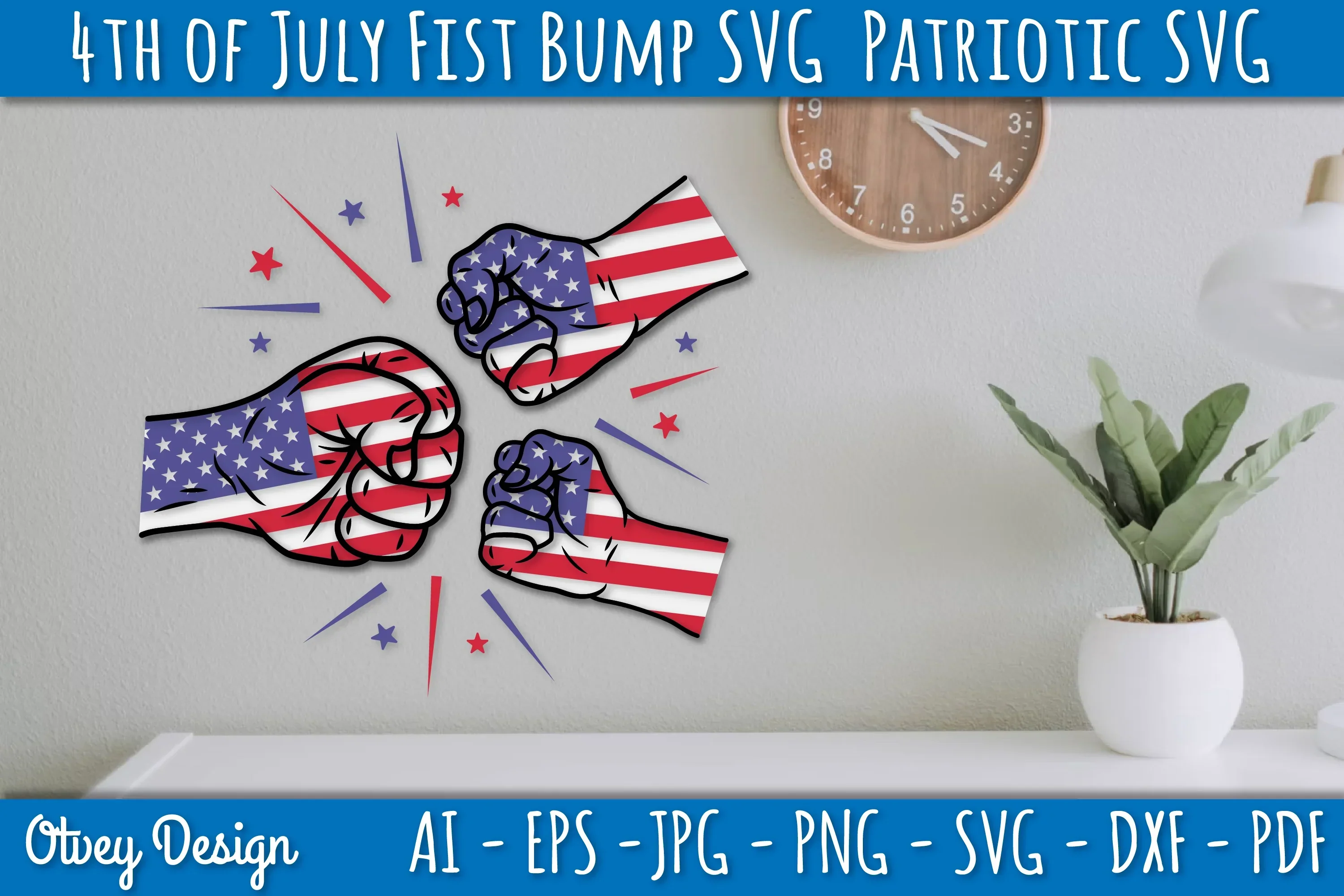 4th of July Patriotic Fist Bump SVG Bundle - Image 4