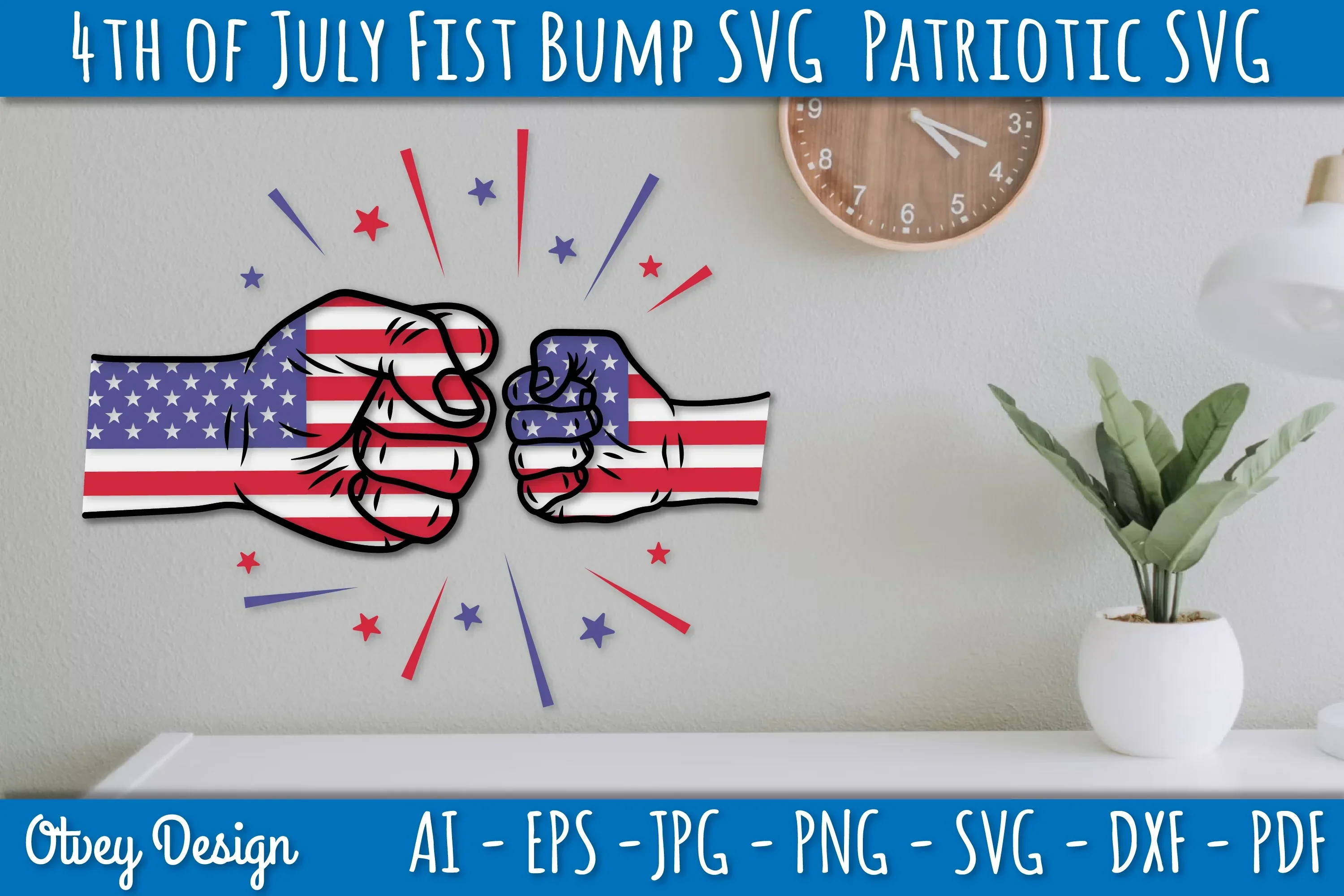 4th of July Patriotic Fist Bump SVG Bundle - Image 4