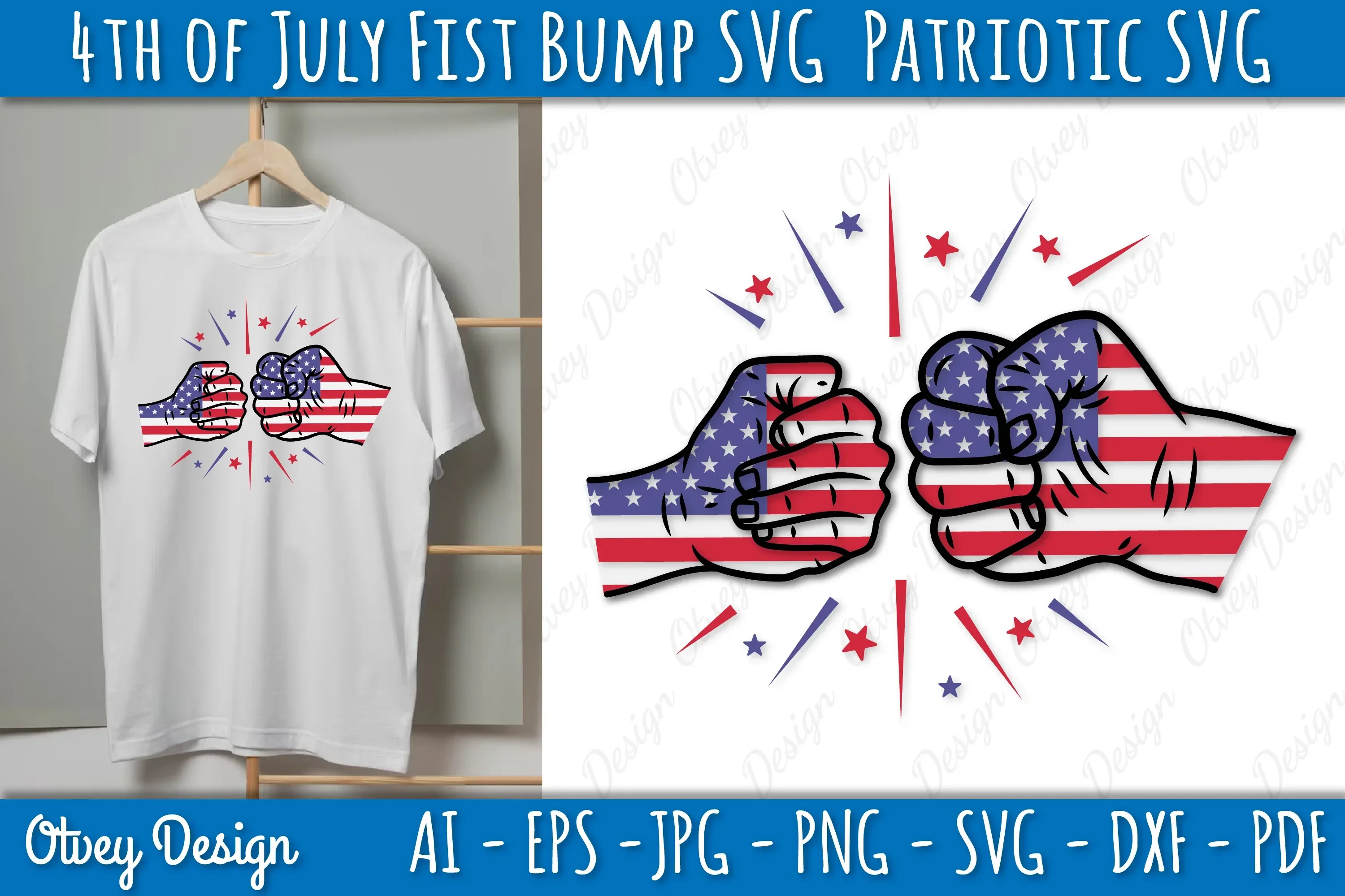 4th of July Patriotic Fist Bump SVG Bundle - Image 2