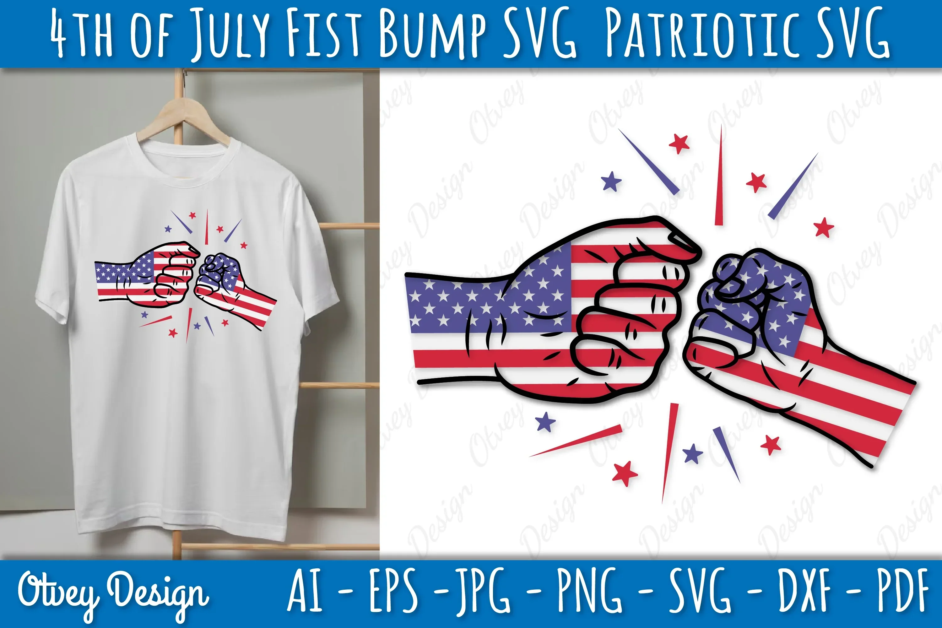 4th of July Patriotic Fist Bump SVG Bundle - Image 2
