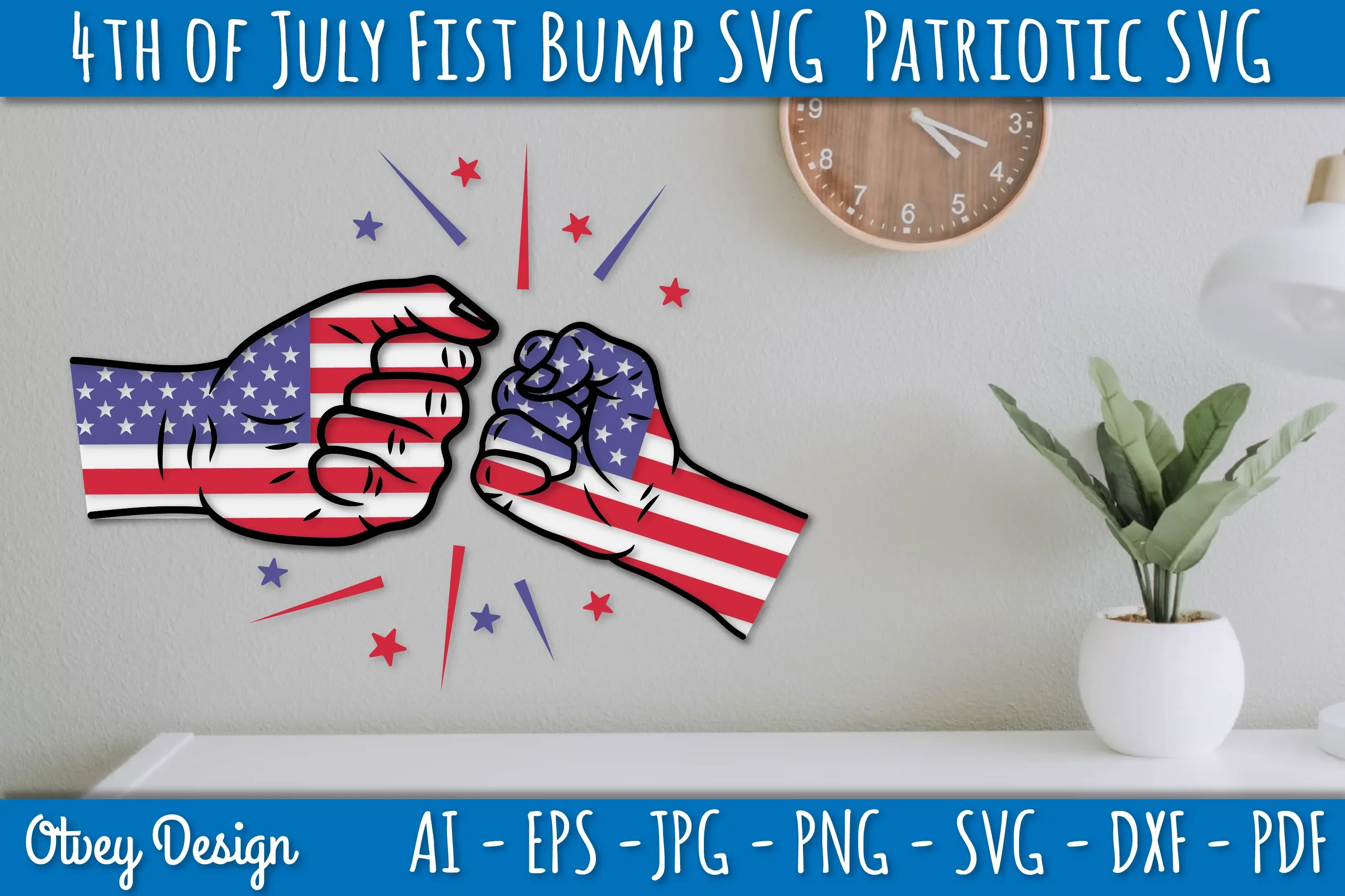4th of July Patriotic Fist Bump SVG Bundle - Image 4