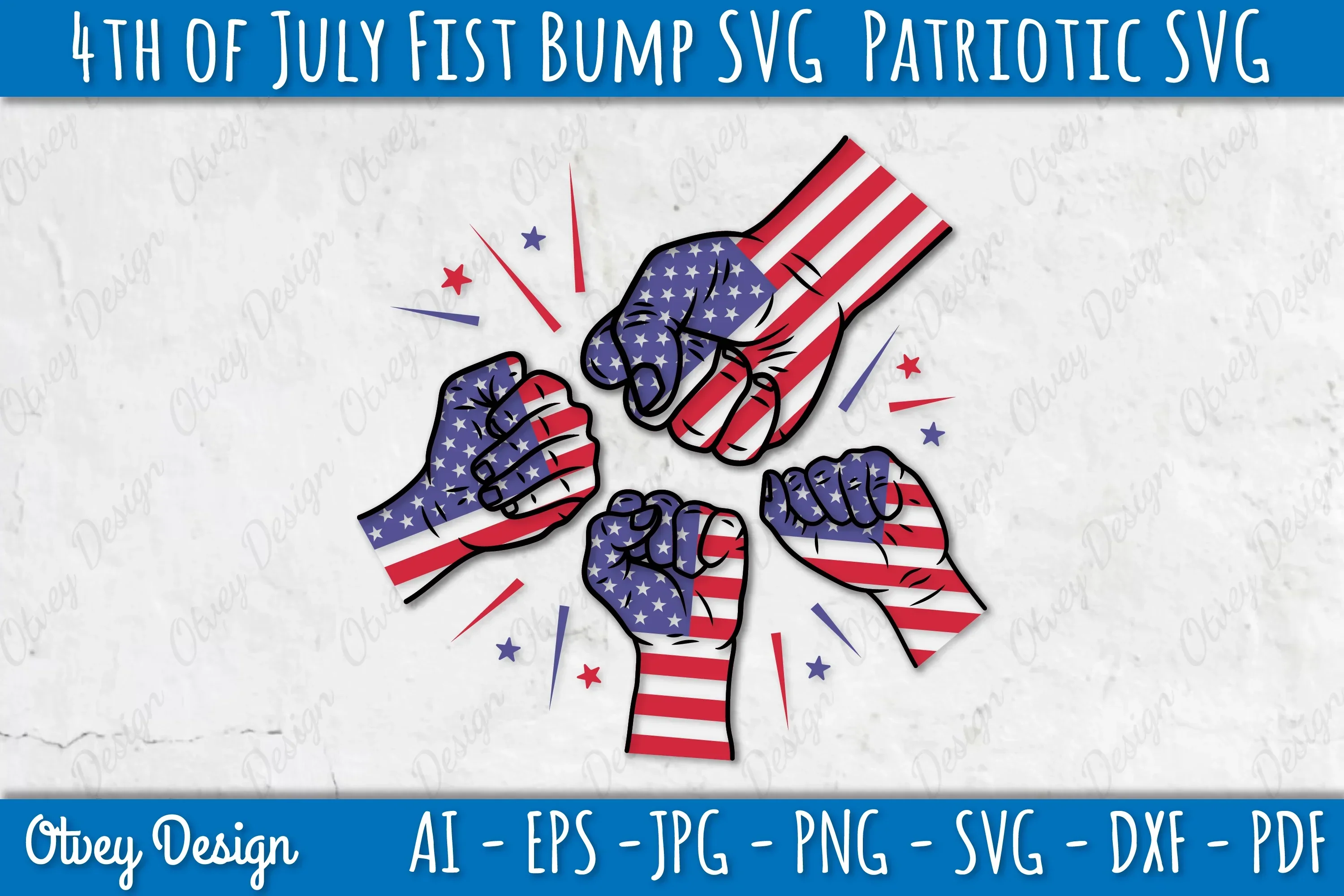 4th of July Patriotic Fist Bump SVG Bundle