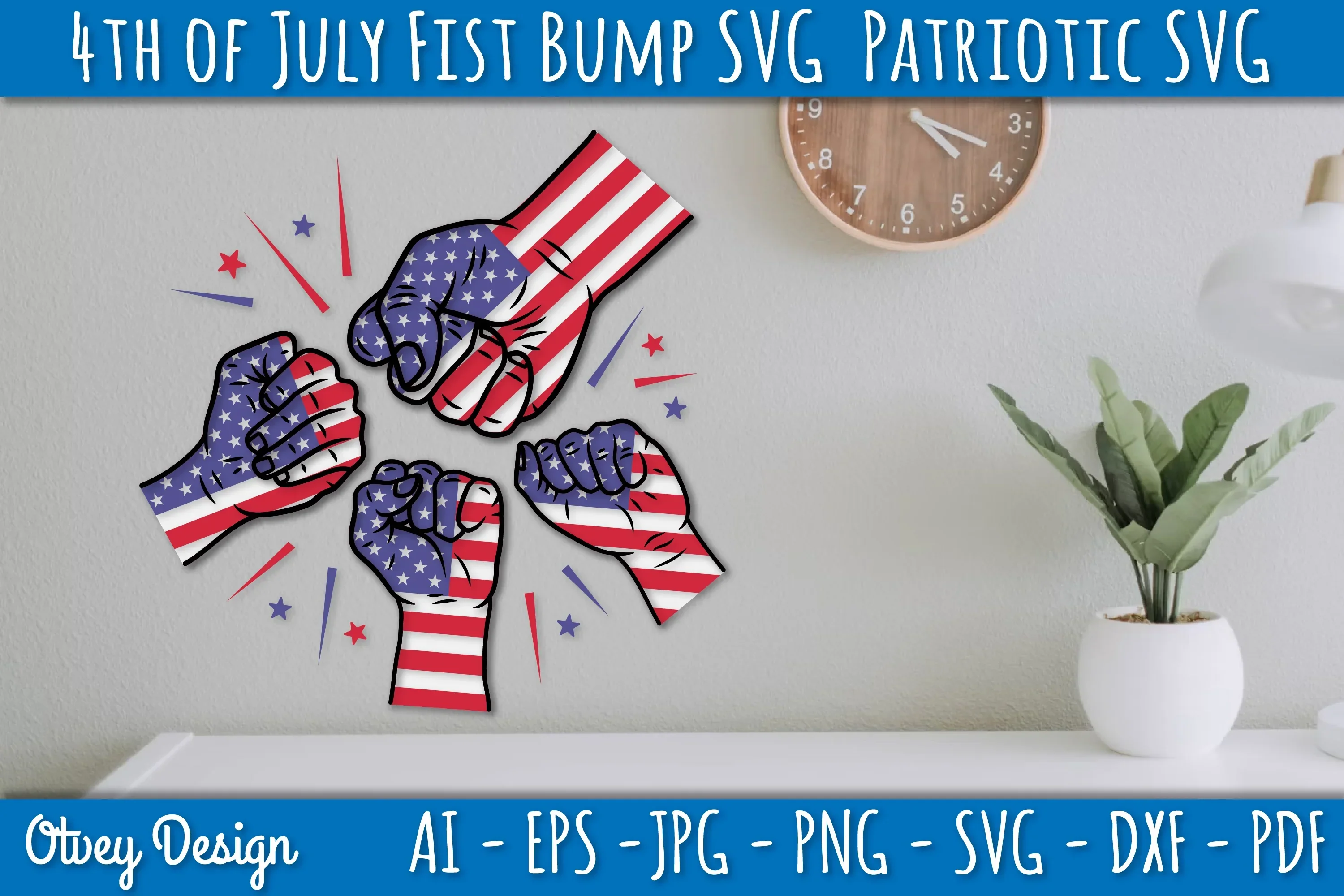 4th of July Patriotic Fist Bump SVG Bundle - Image 4