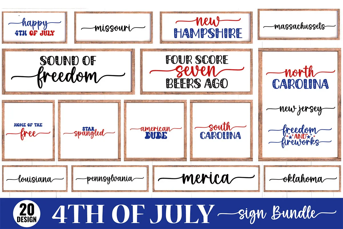 4th Of July Sign Bundle