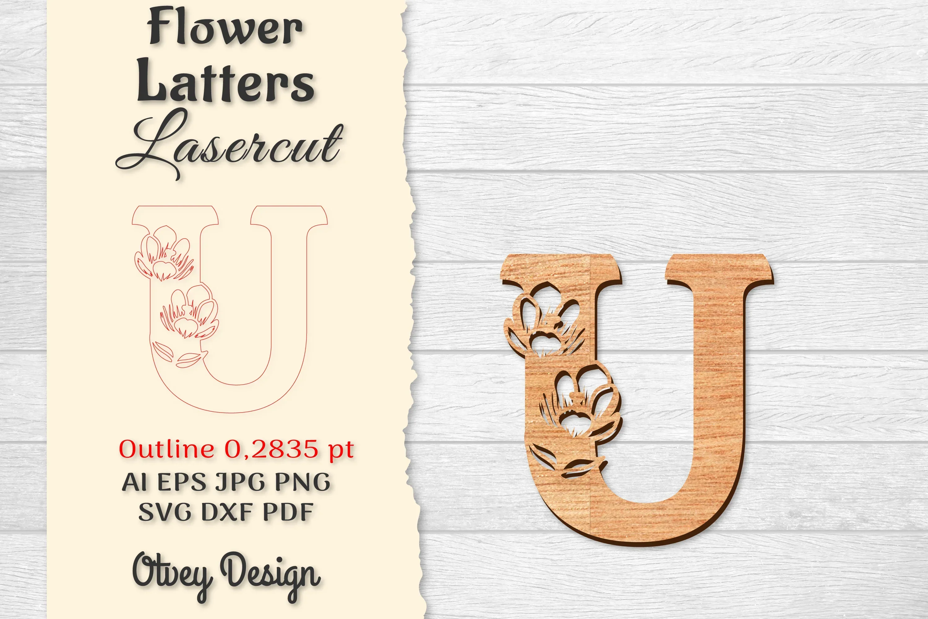Flower Letters Laser Cut SVG Bundle