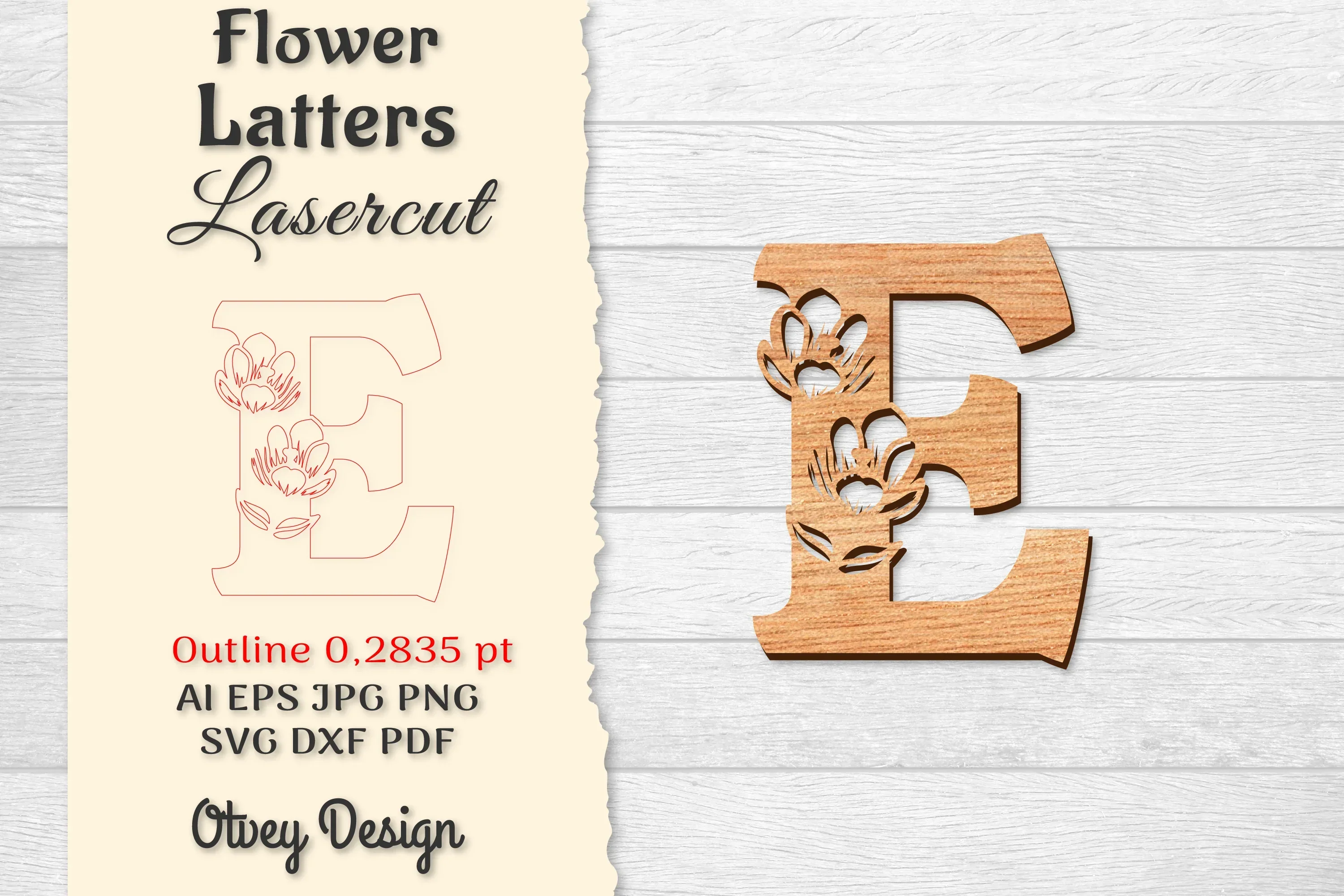 Flower Letters Laser Cut SVG Bundle