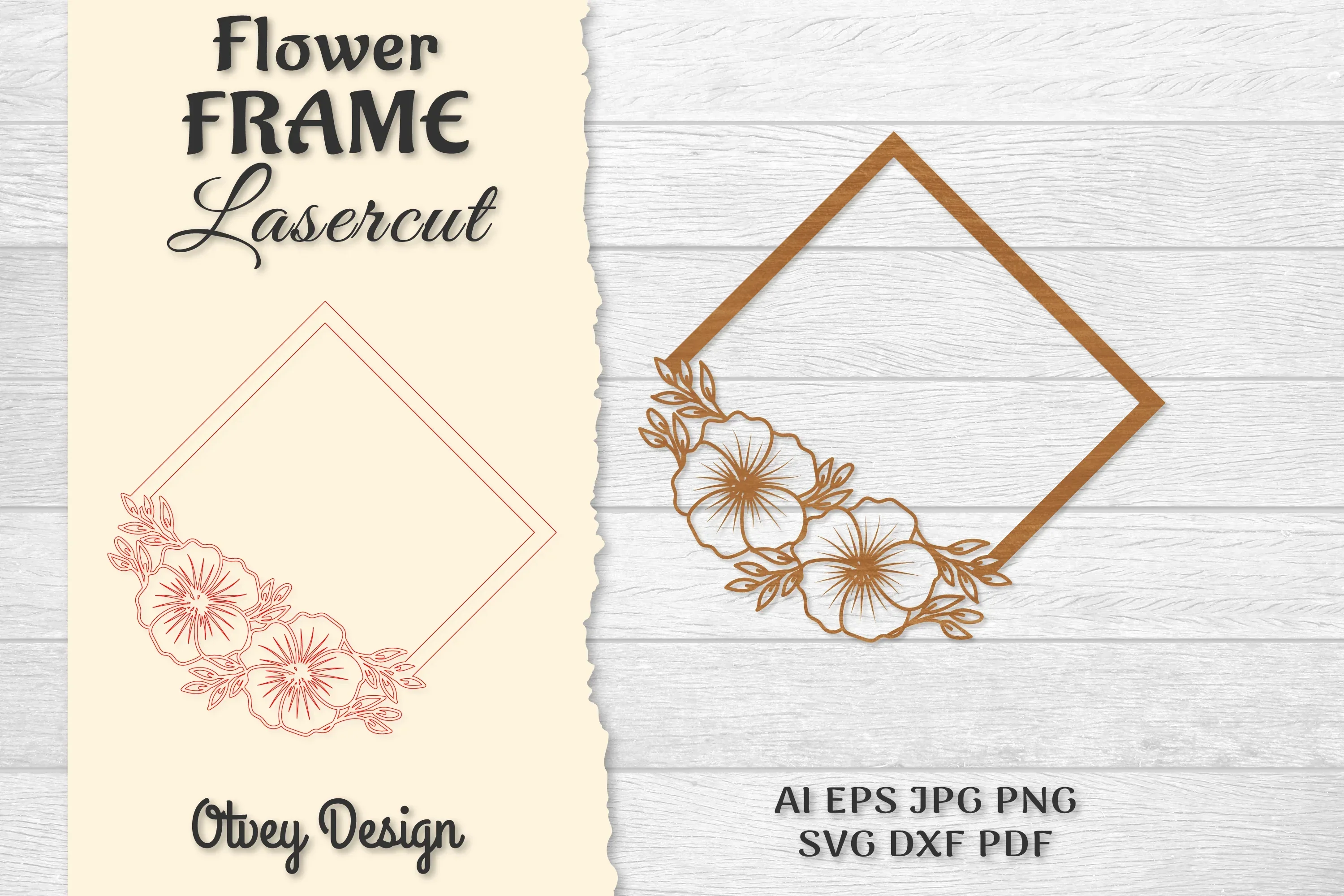 Frame Flower Lasercut SVG Bundle