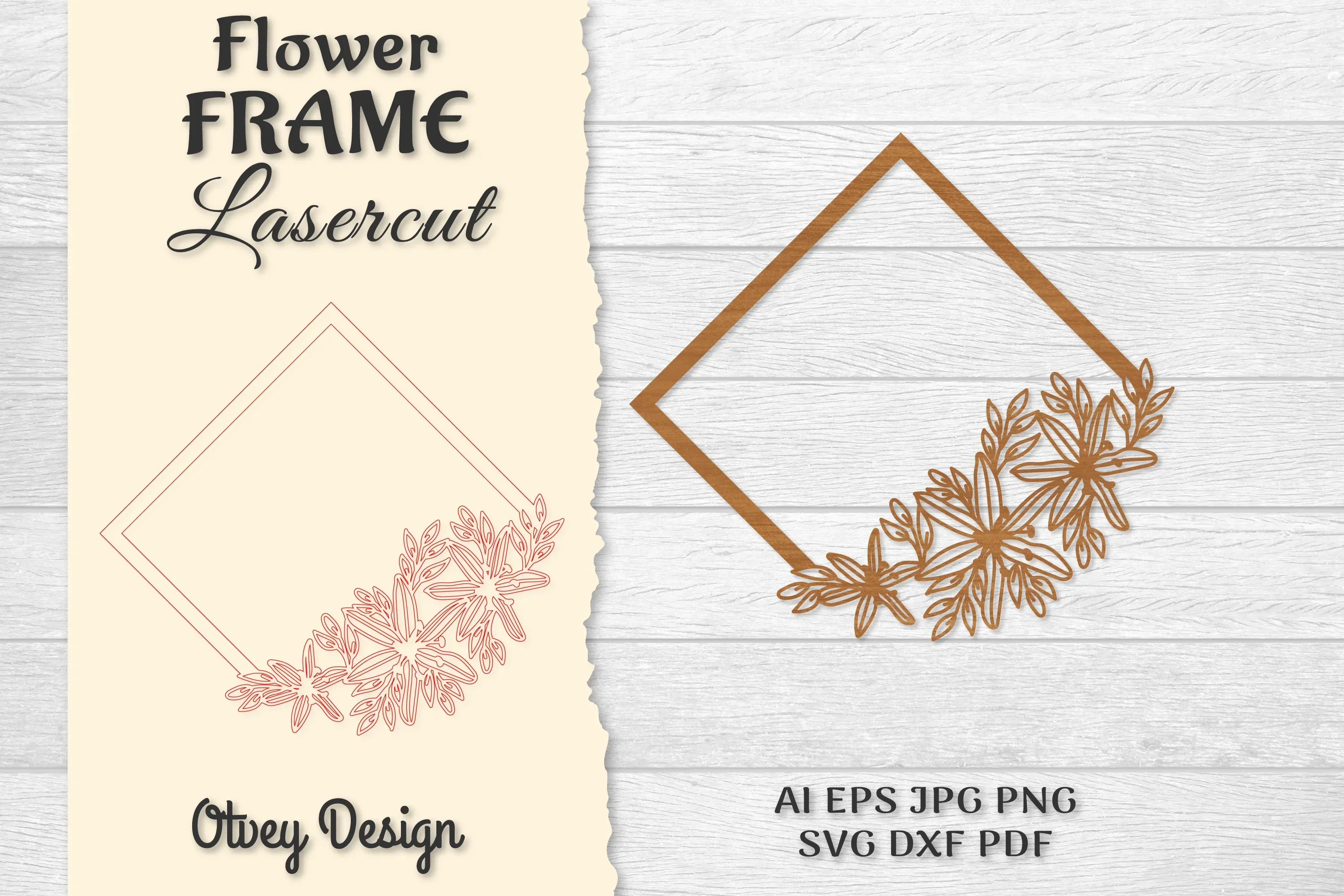 Frame Flower Lasercut SVG Bundle