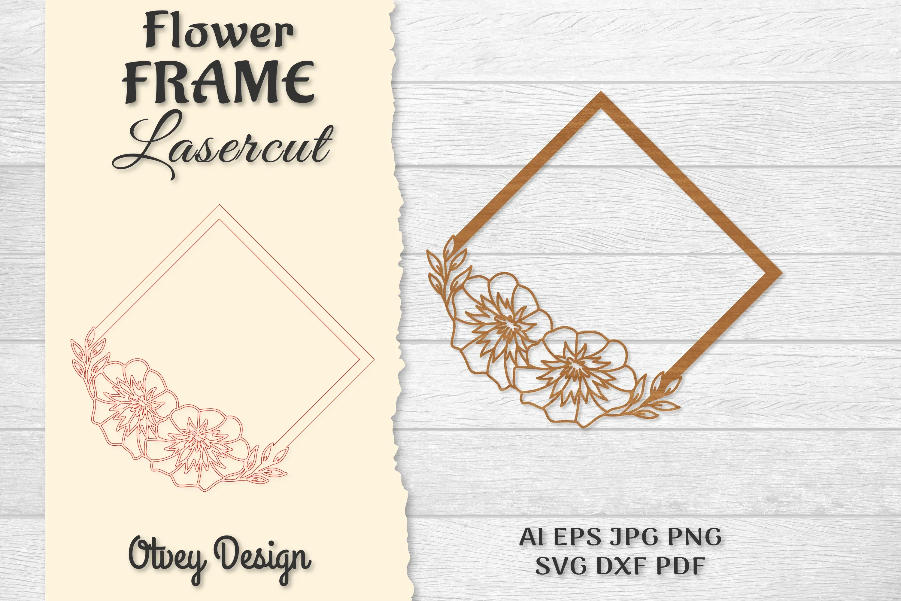Frame Flower Lasercut SVG Bundle