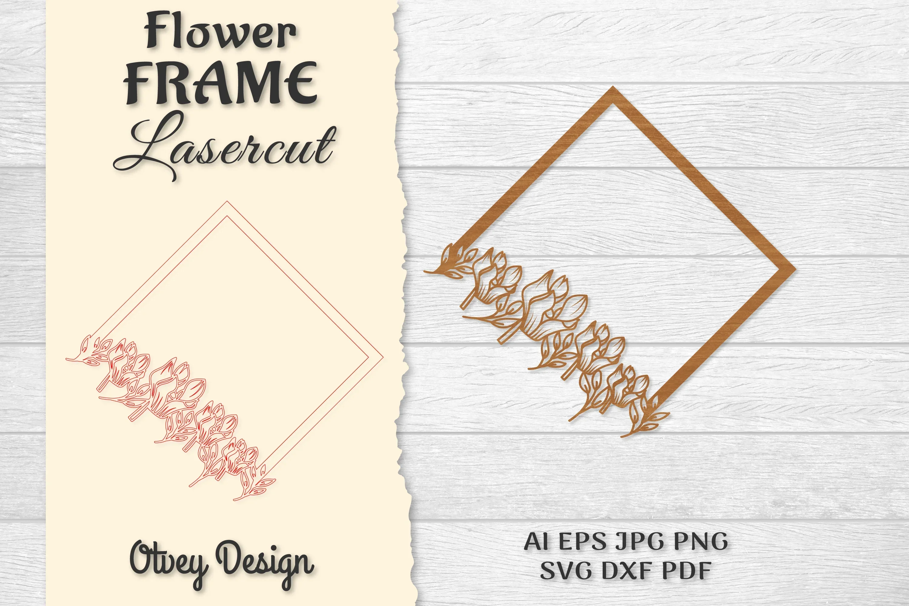 Frame Flower Lasercut SVG Bundle