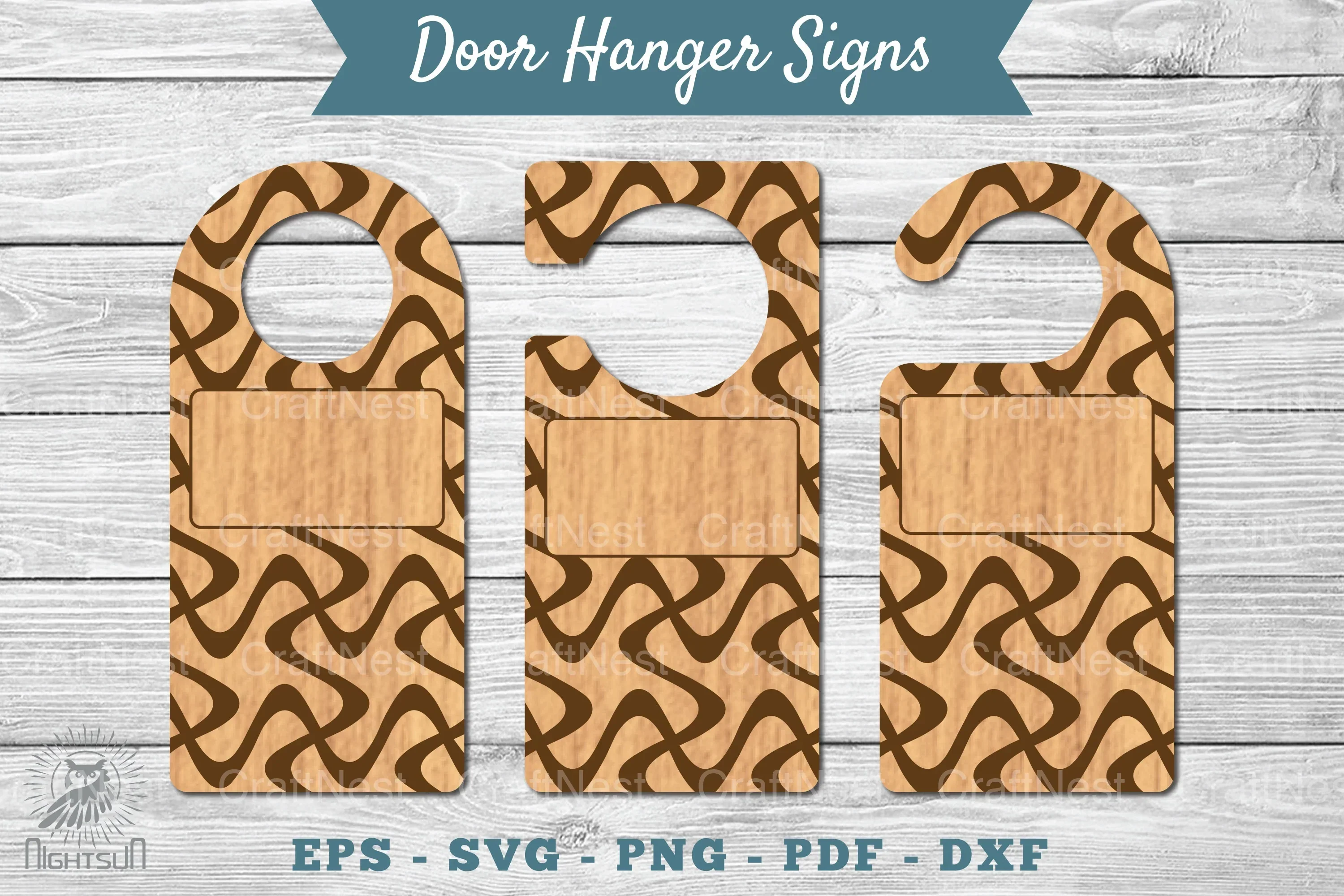 Abstract Door Hanger Signs Clipart Bundle