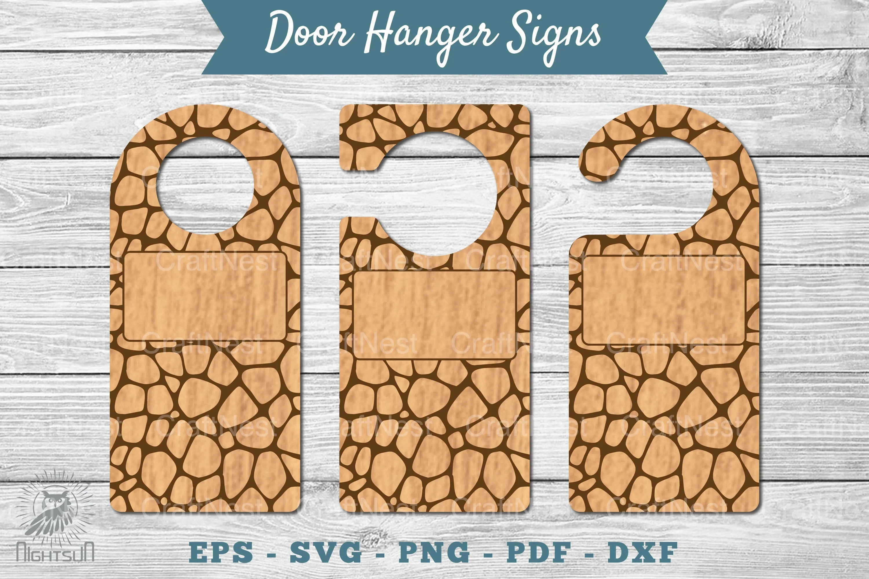 Abstract Door Hanger Signs Clipart Bundle