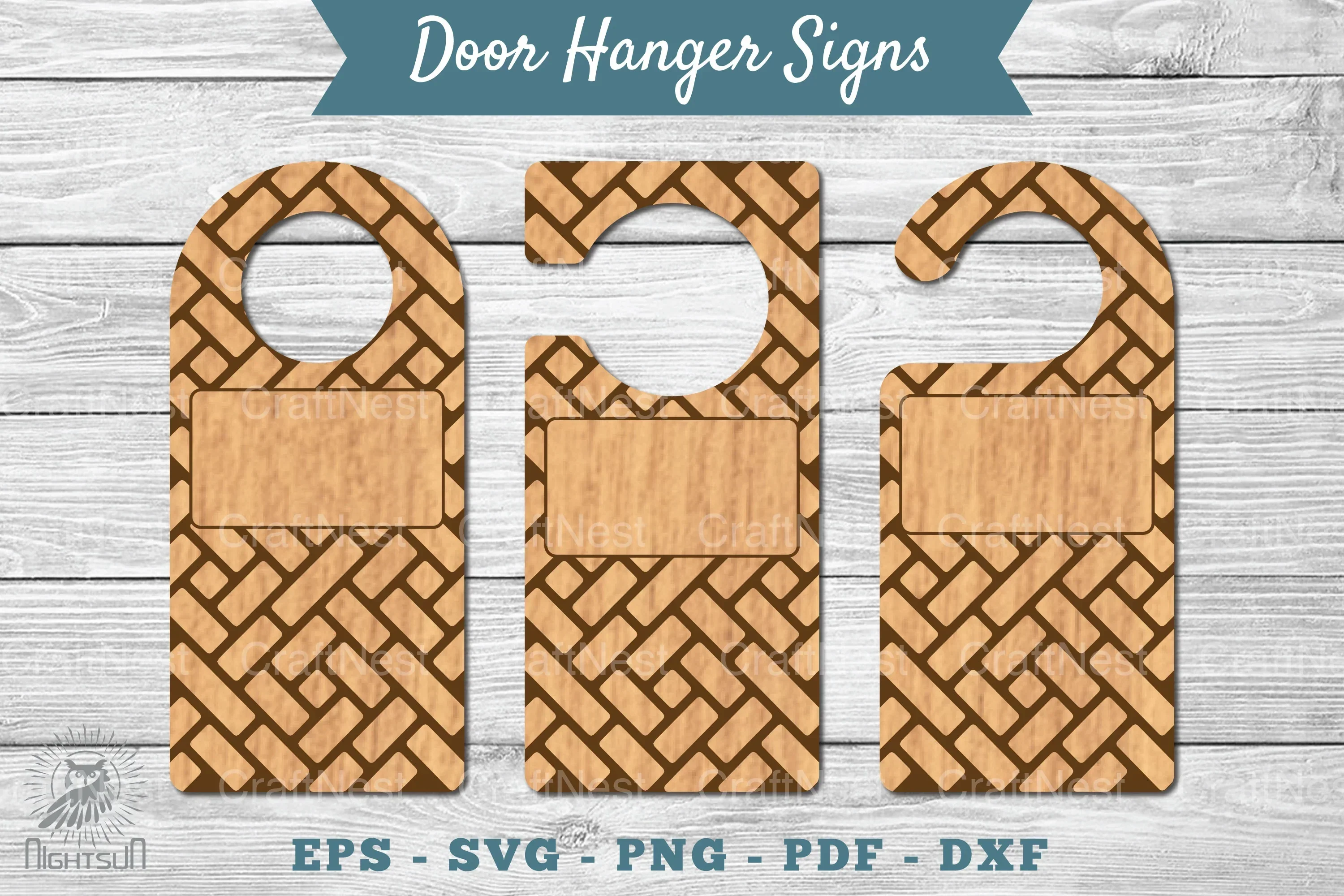 Abstract Door Hanger Signs Clipart Bundle