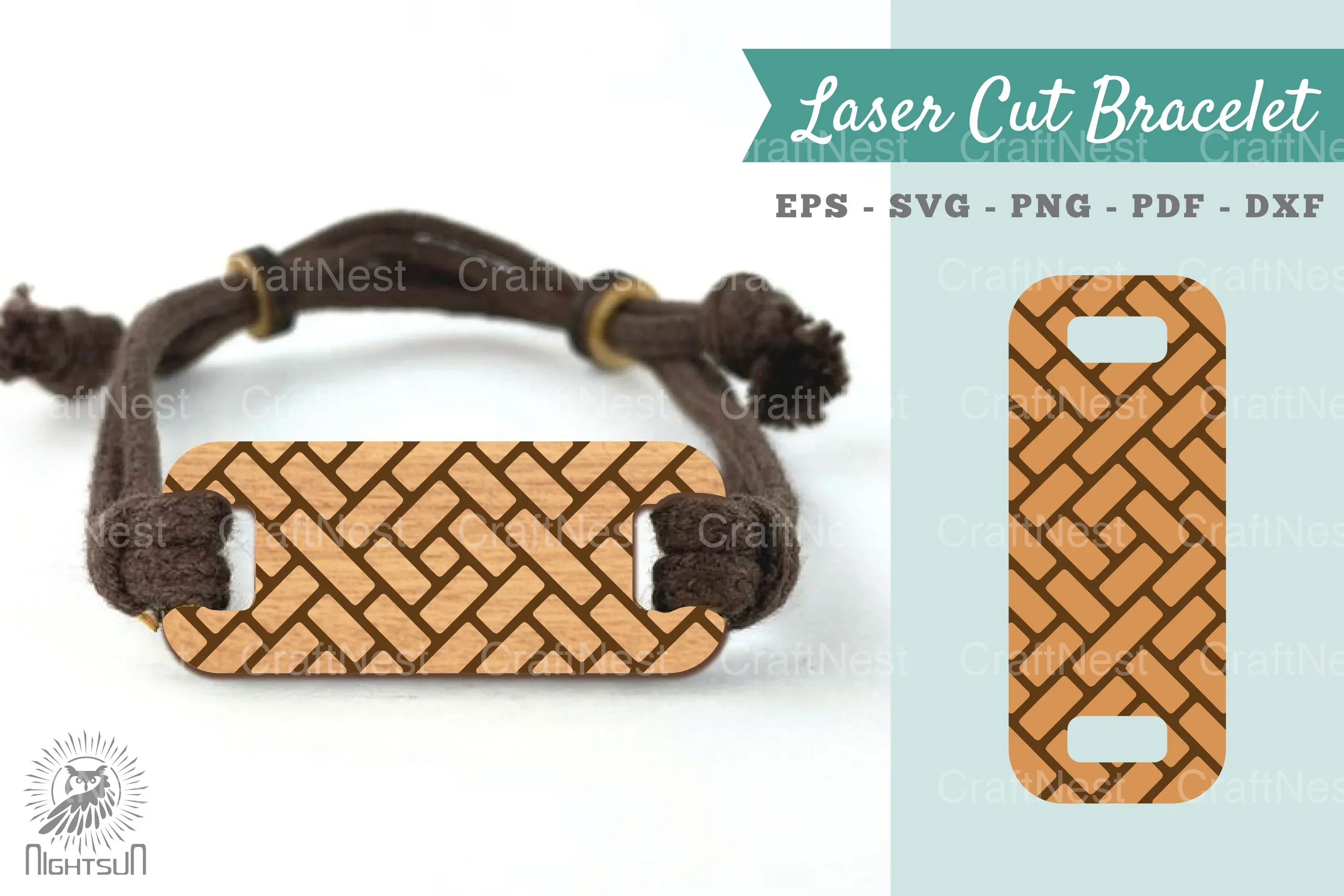 Abstract Pattern Laser Cut Bracelet Design Bundle