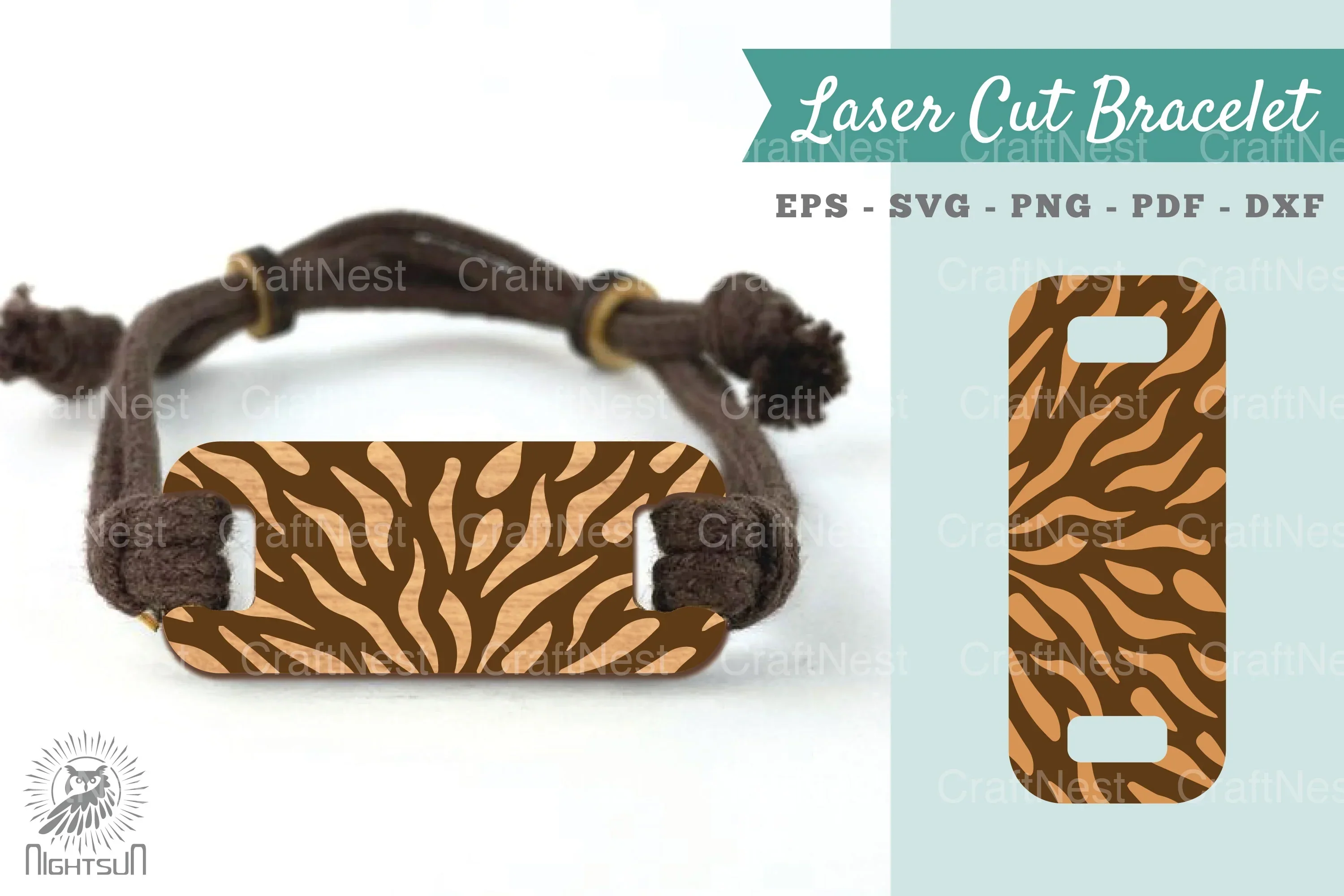 Abstract Pattern Laser Cut Bracelet SVG Design Bundle