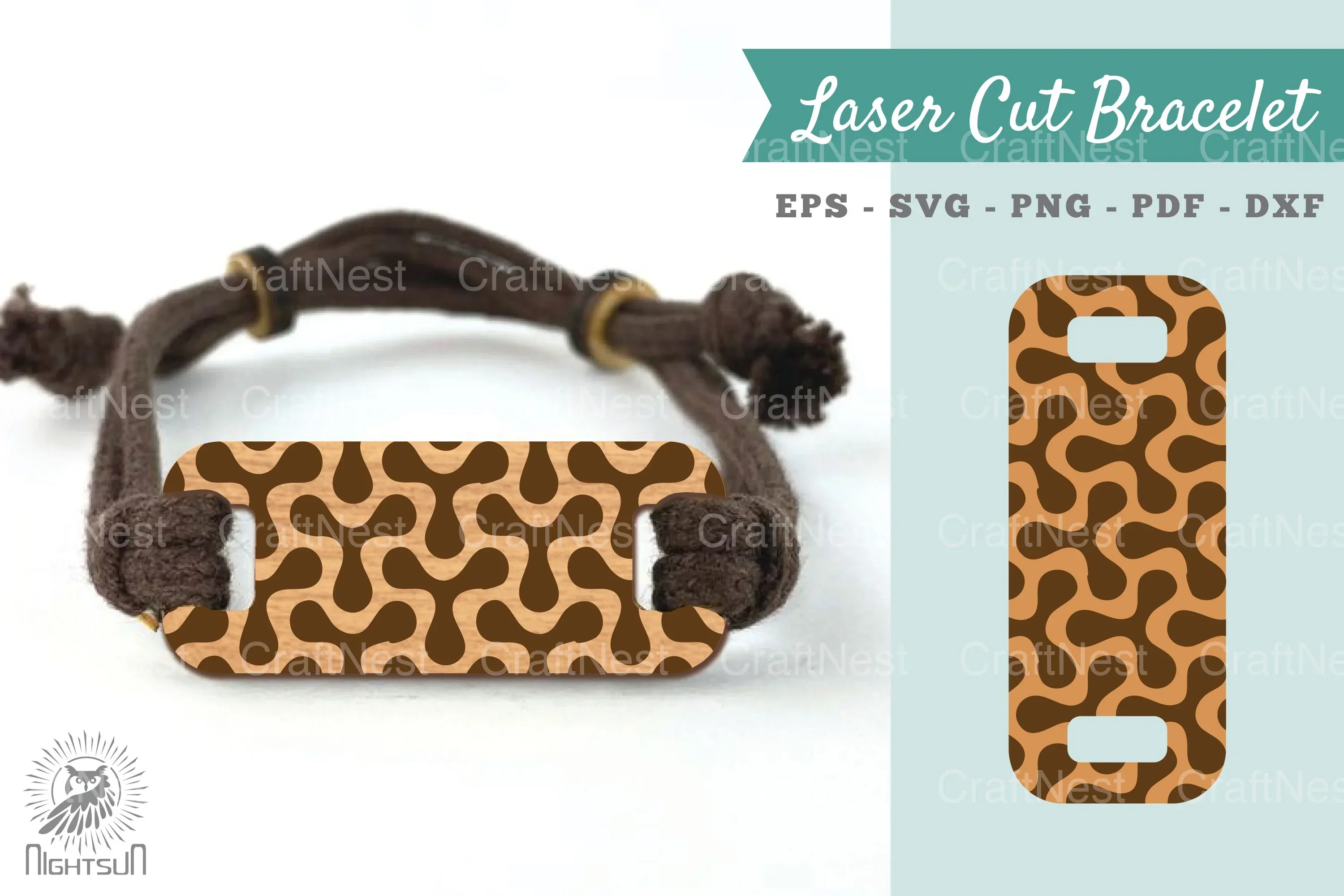 Abstract Pattern Laser Cut Bracelet SVG Design Bundle