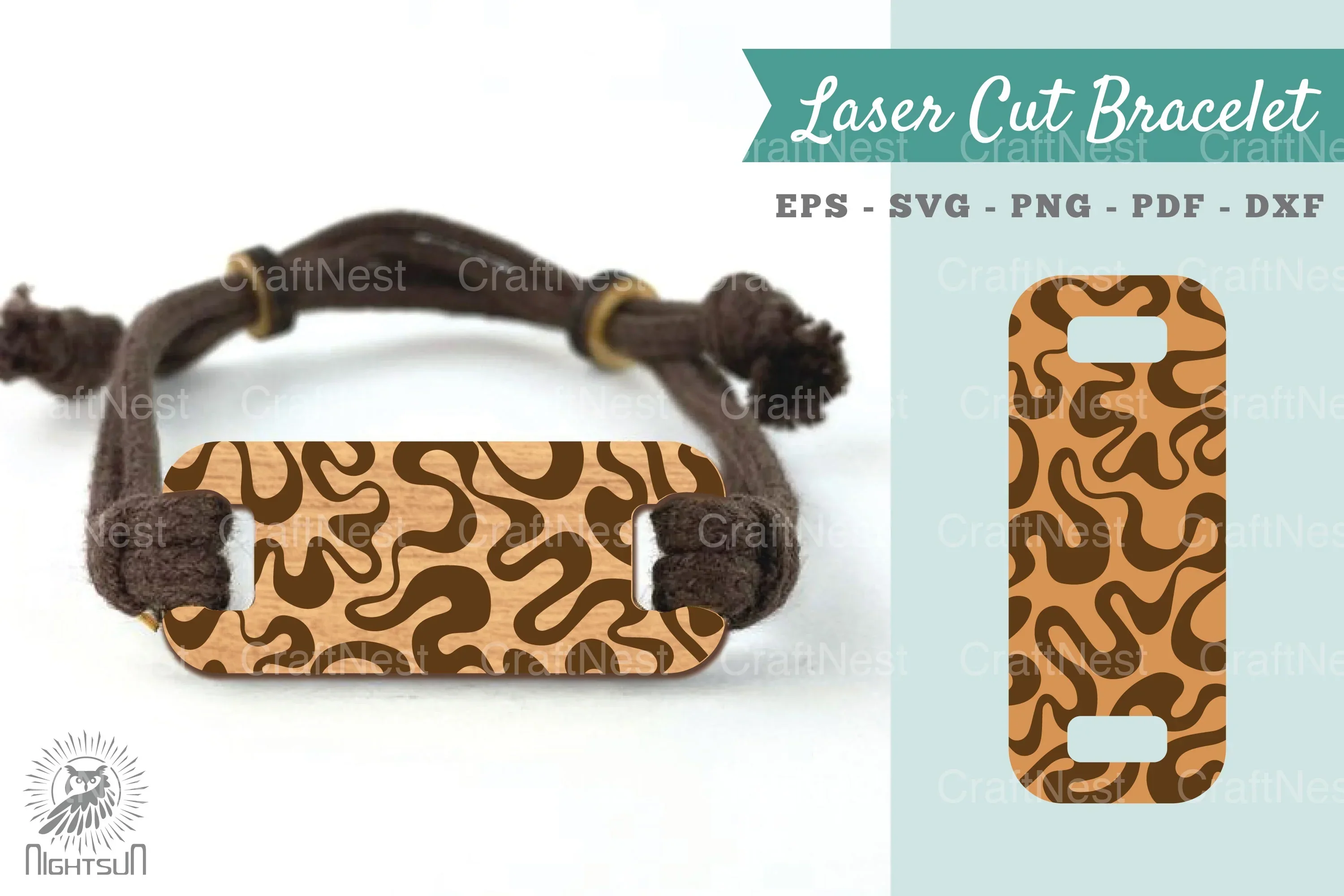 Abstract Pattern Laser Cut Bracelet SVG Design Bundle