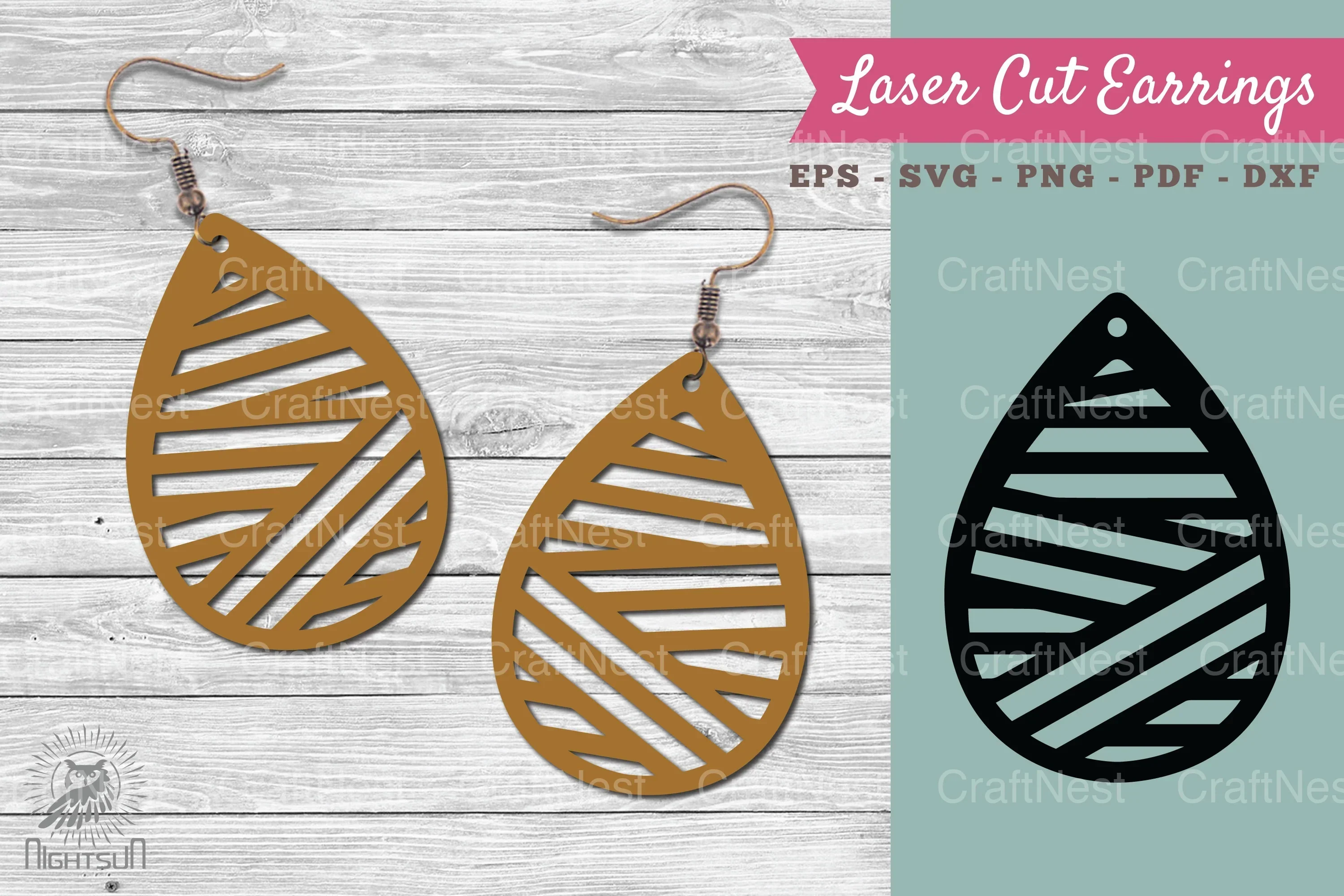 Abstract Pattern Laser Cut Earrings Design Bundle